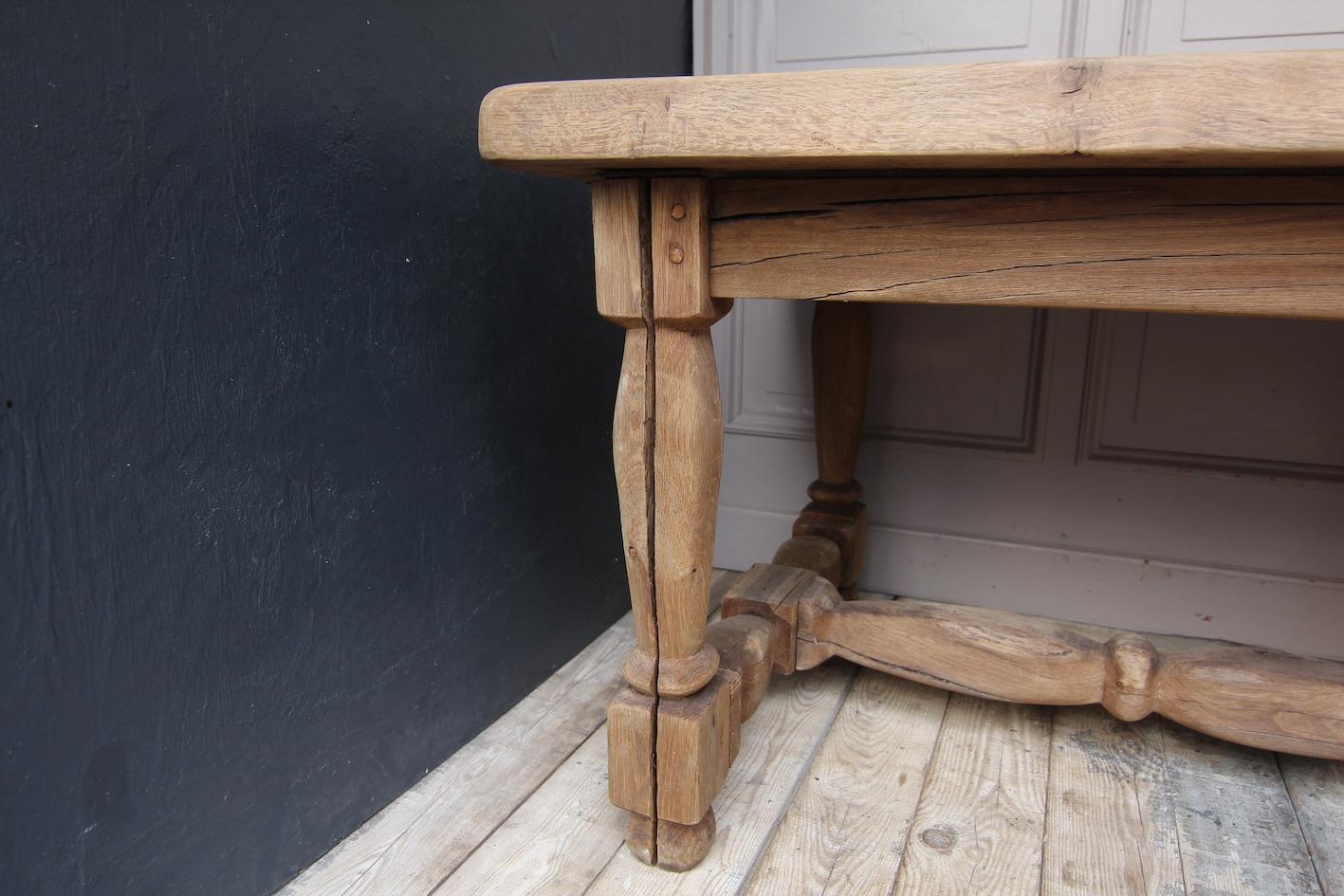 Large Stripped Oak Monastery Table 5