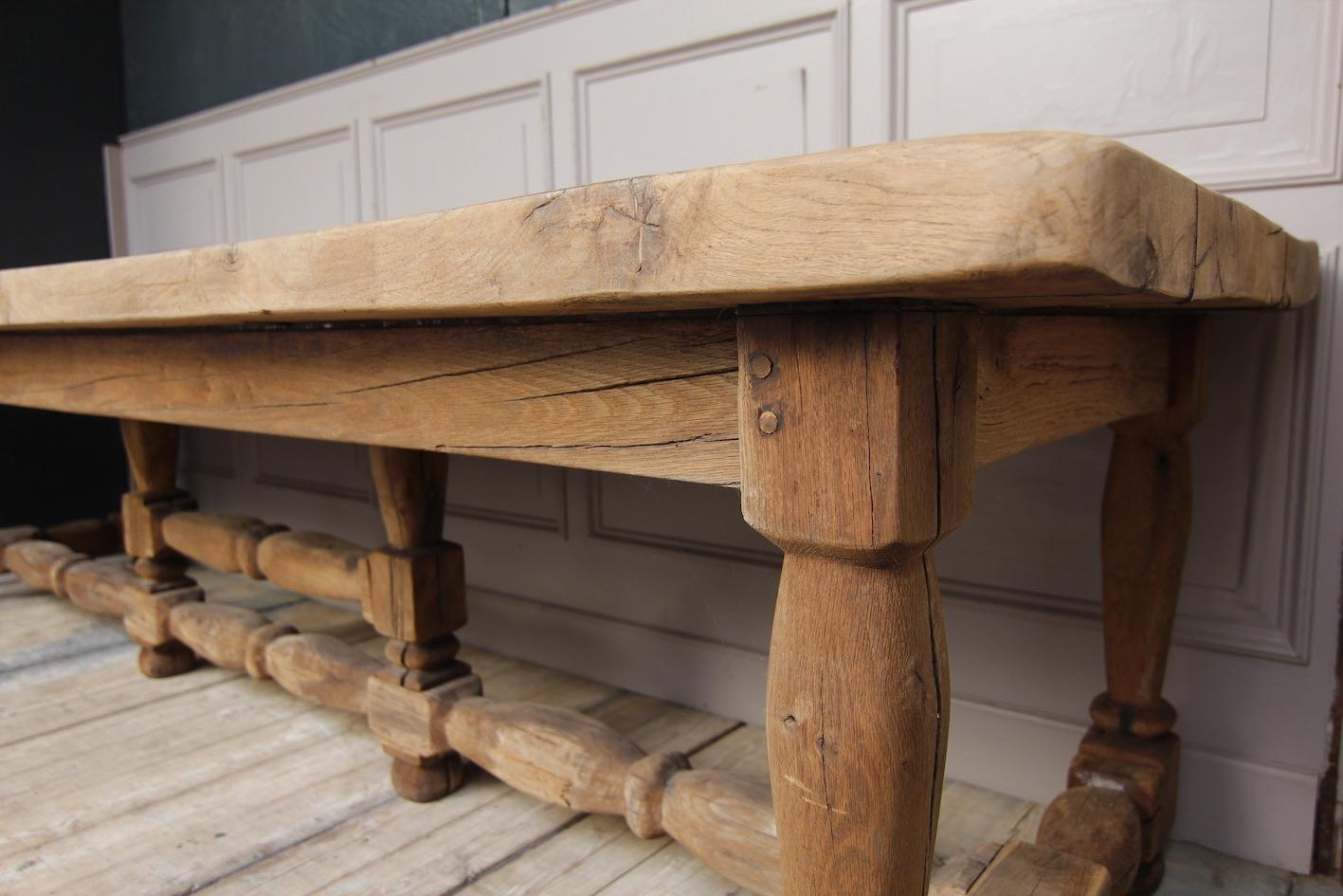 Large Stripped Oak Monastery Table 2