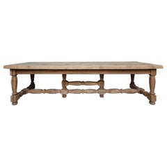 Large Stripped Oak Monastery Table