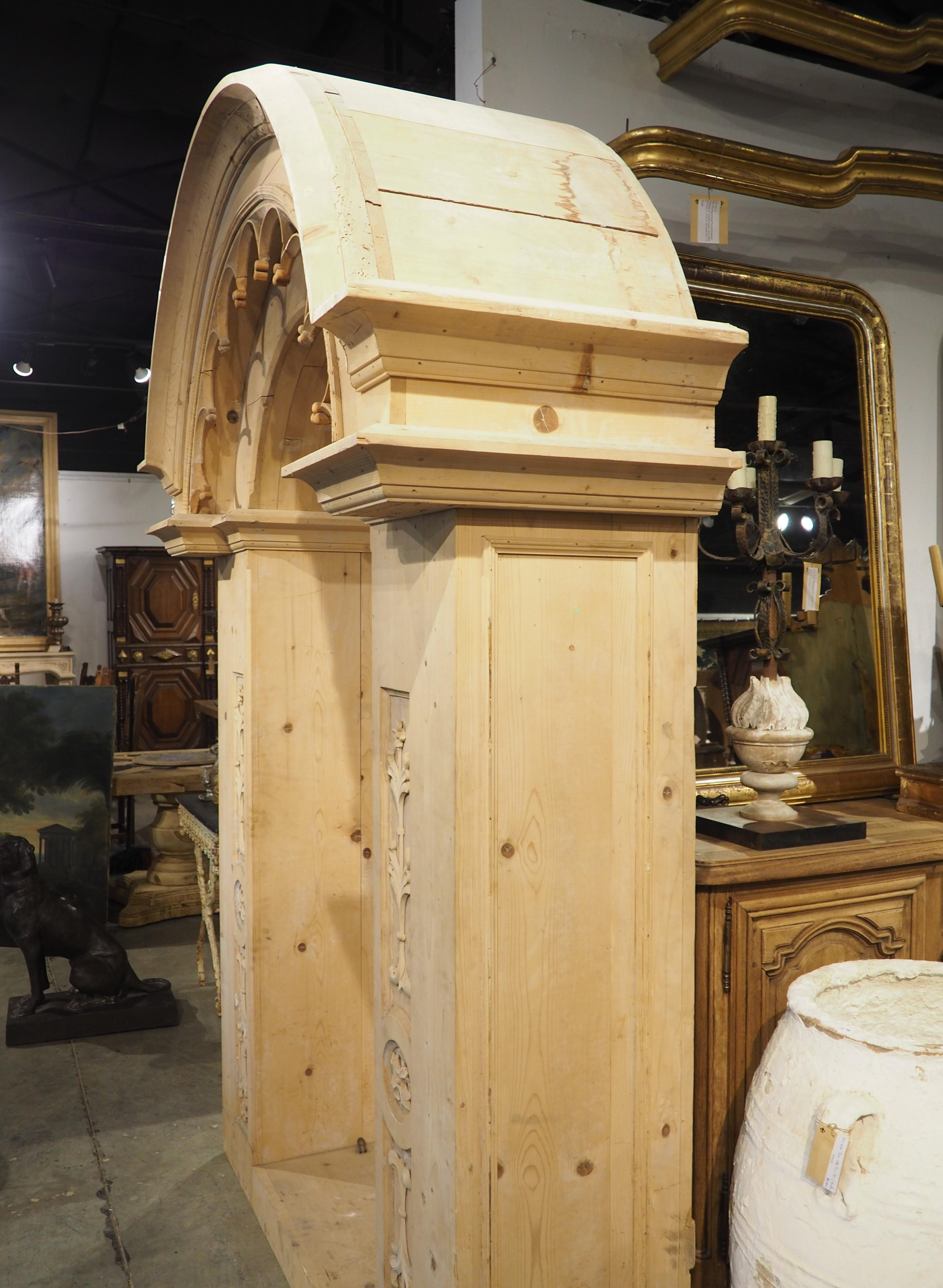 Large Stripped Pine Altar Niche from Northern France, 20th Century For Sale 8