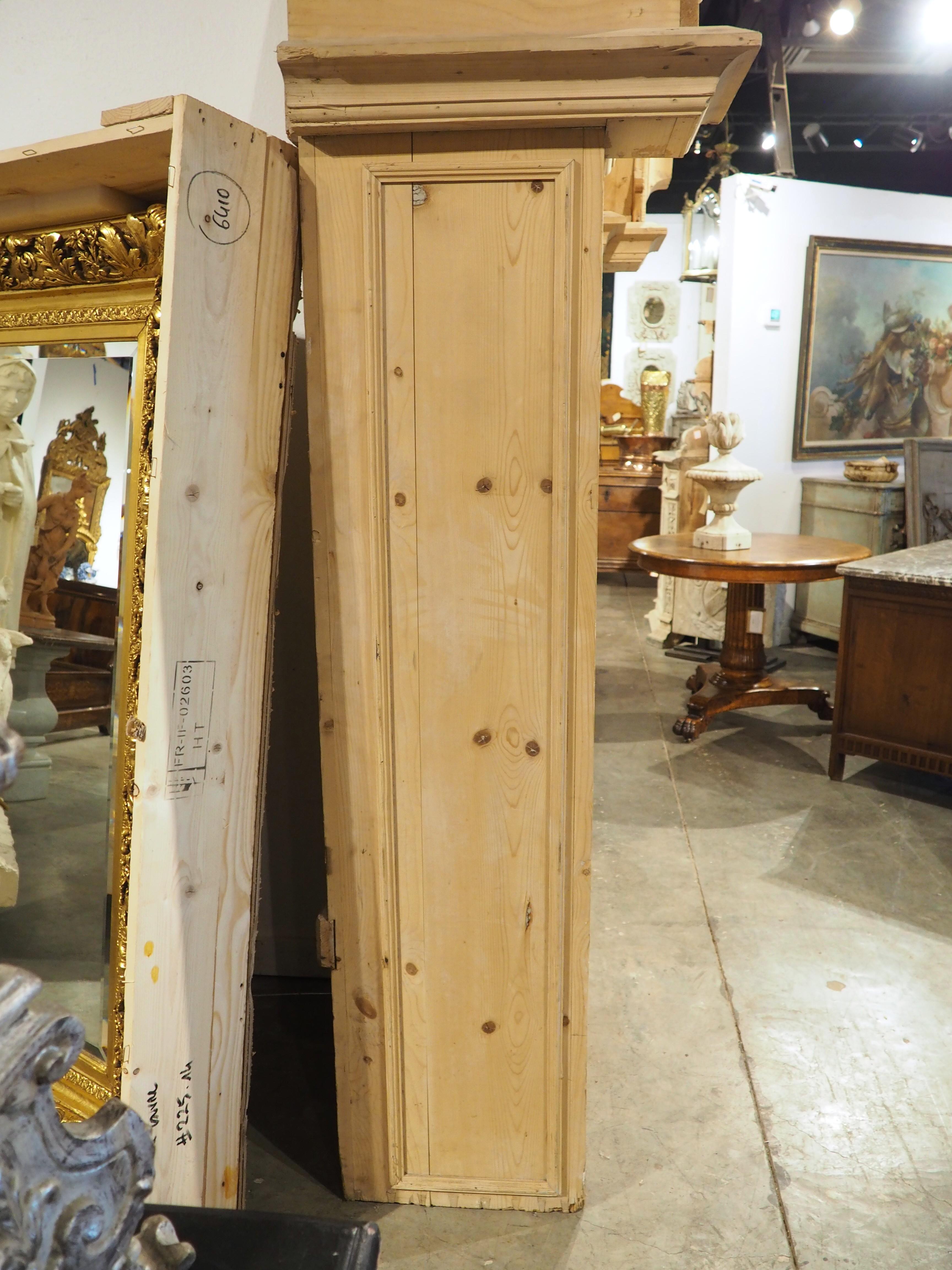 French Large Stripped Pine Altar Niche from Northern France, 20th Century For Sale