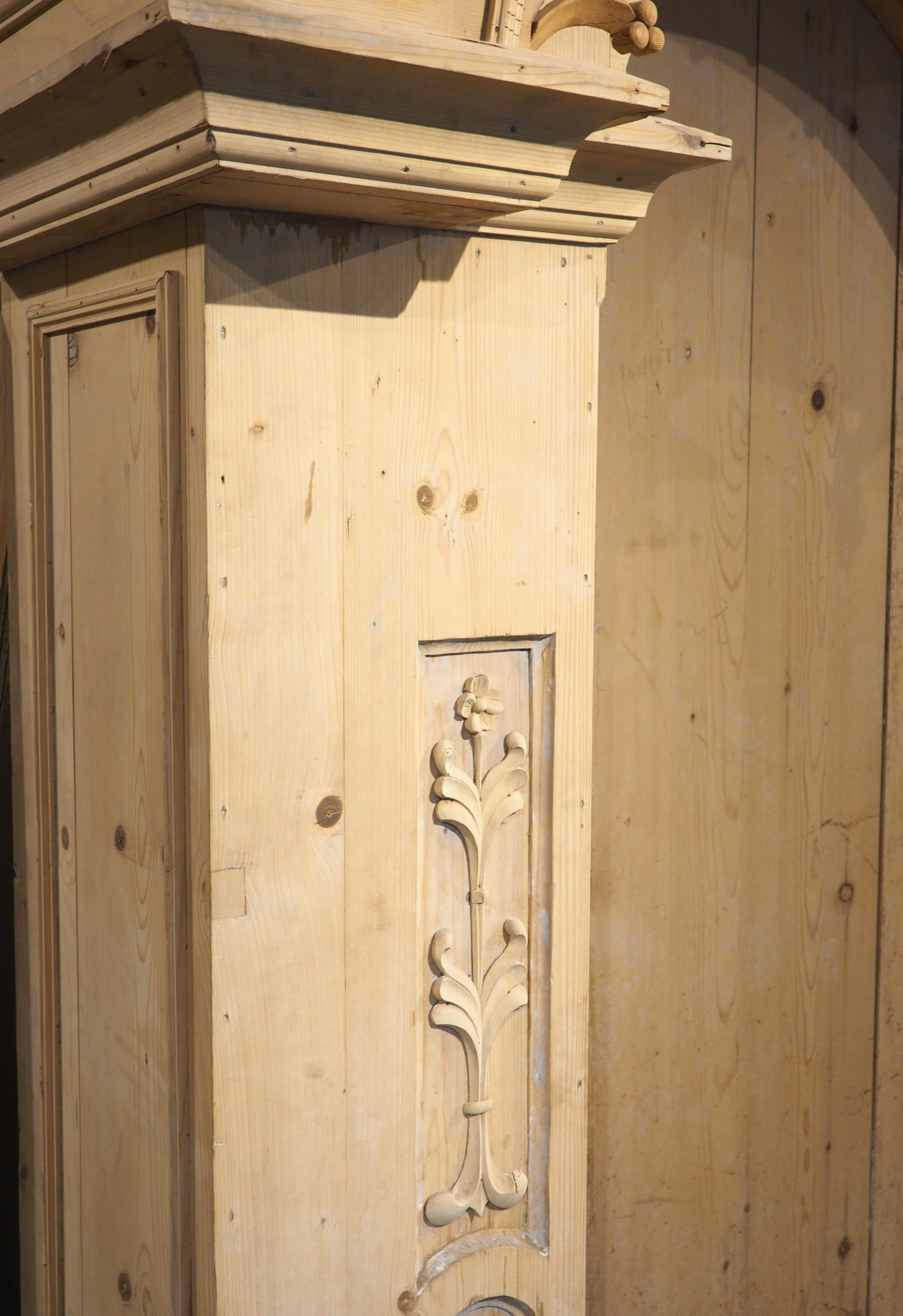 Wood Large Stripped Pine Altar Niche from Northern France, 20th Century For Sale