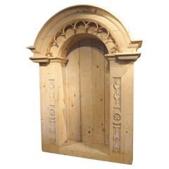 Large Stripped Pine Altar Niche from Northern France, 20th Century
