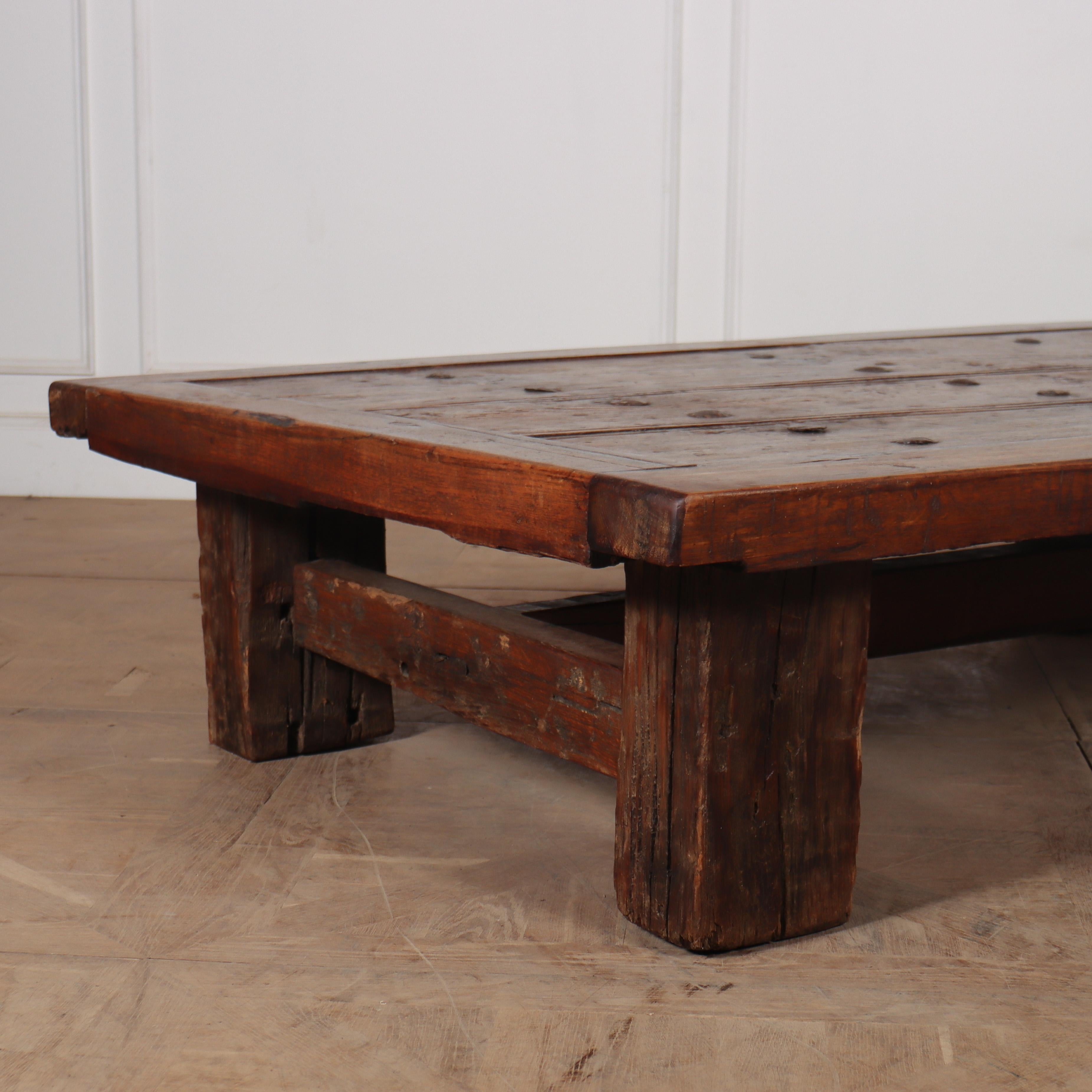 Indian Large Studded Coffee Table For Sale