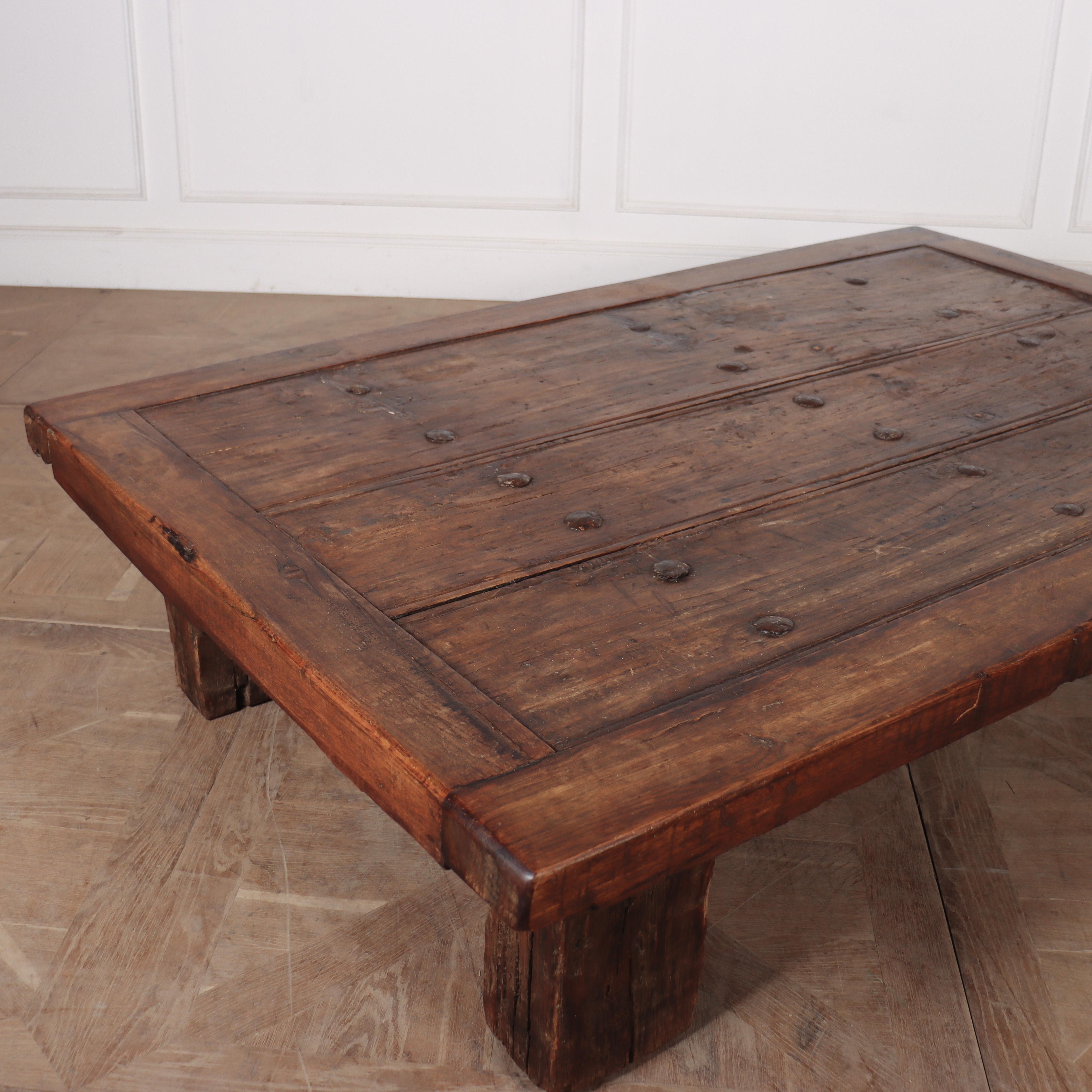 19th Century Large Studded Coffee Table For Sale