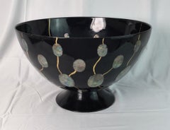 Large Studio Art Lacquerware and Abalone Bowl