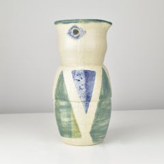 Large Studio Art Pottery Vase in Picasso Style with Abstract Geometric Design