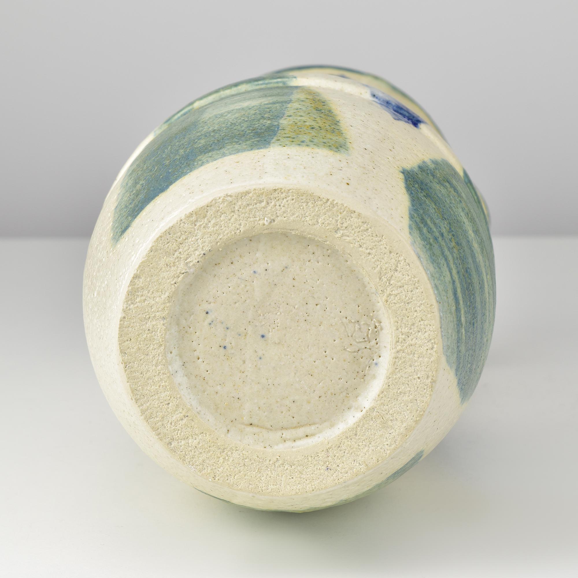 Ceramic Large Studio Art Pottery Vase in Picasso Style with Abstract Geometric Design For Sale