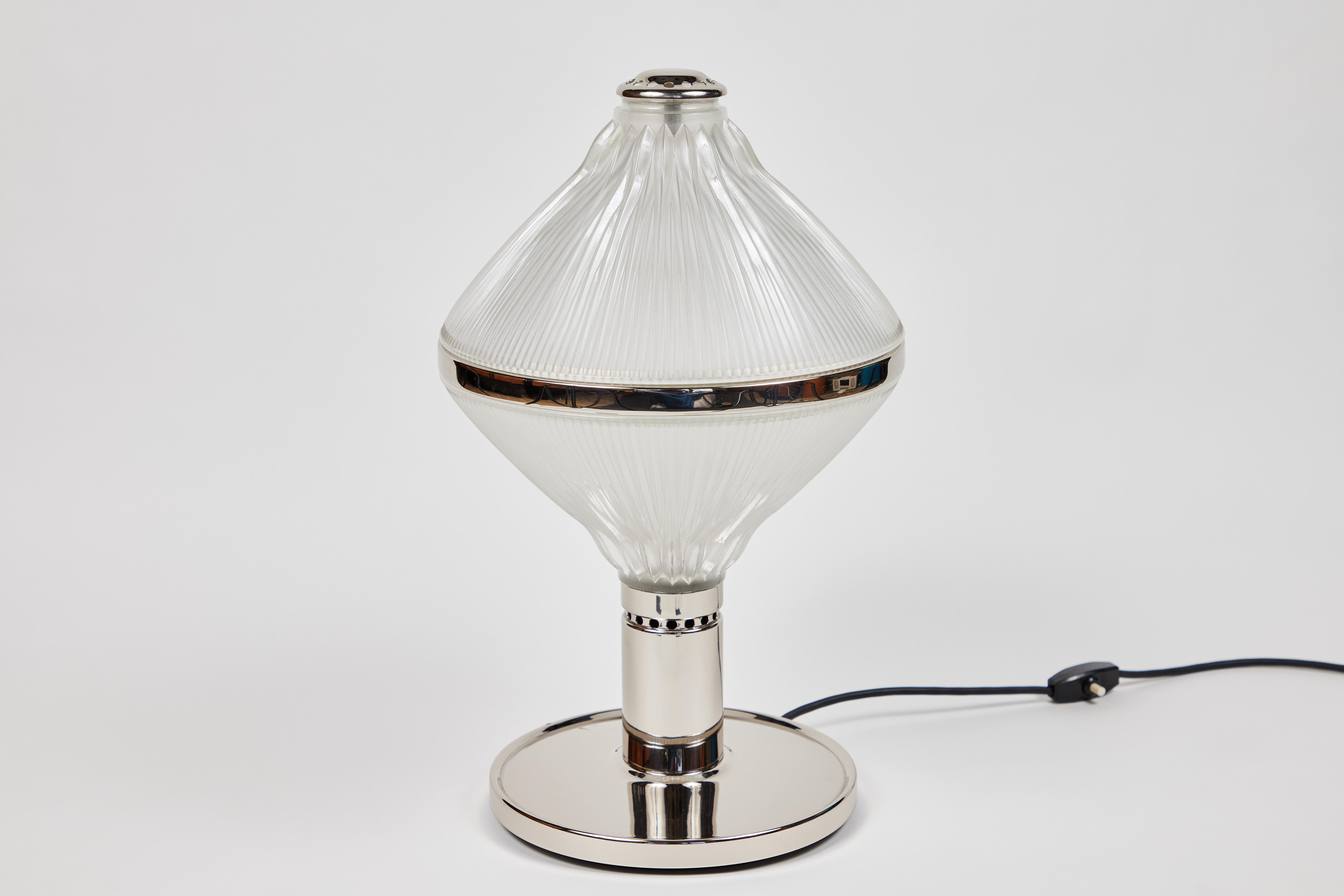 Large Studio B.B.P.R 'Polinnia' Glass and Chrome Table Lamp c. 1964 for Artemide 3