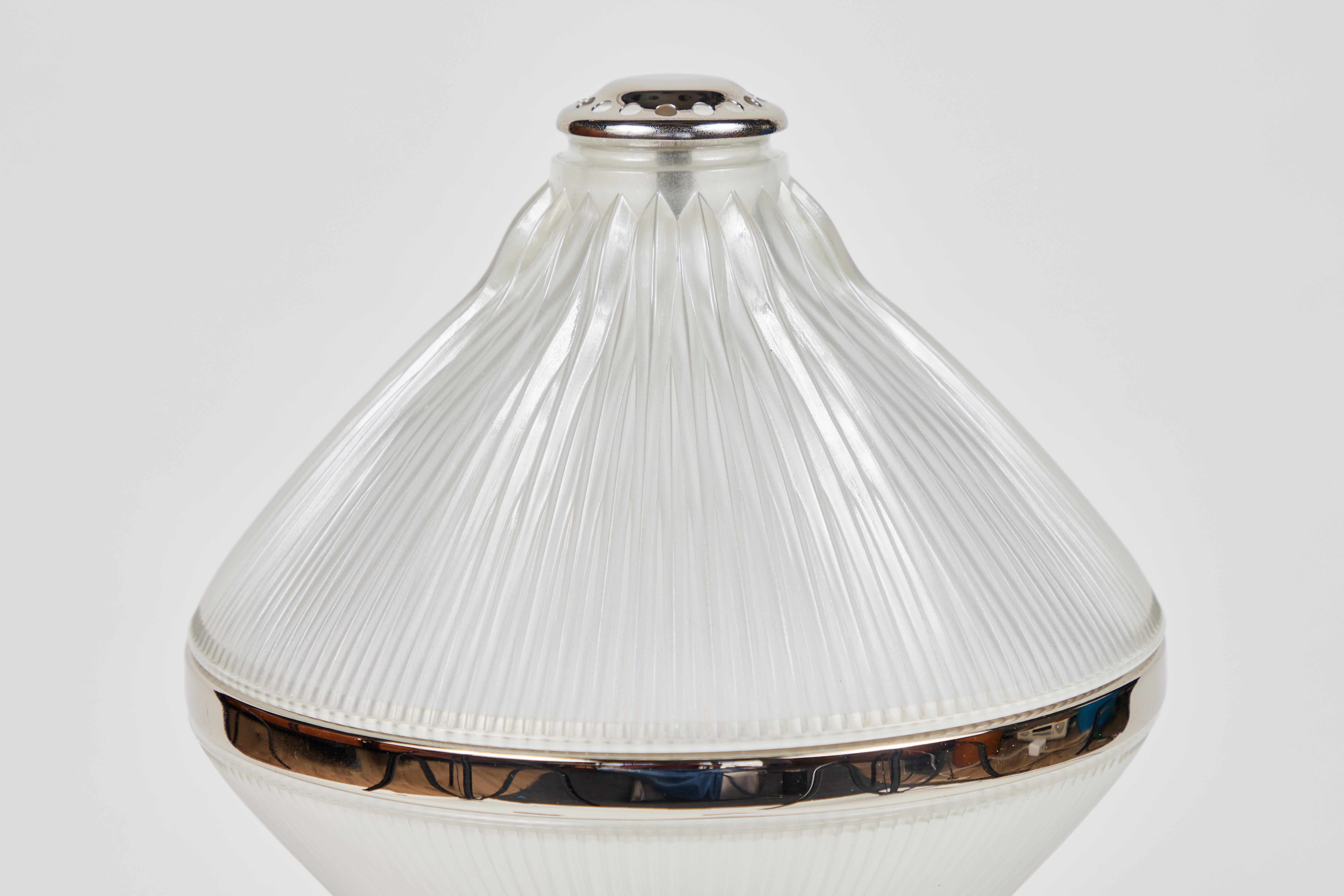 Brass Large Studio B.B.P.R 'Polinnia' Glass and Chrome Table Lamp c. 1964 for Artemide