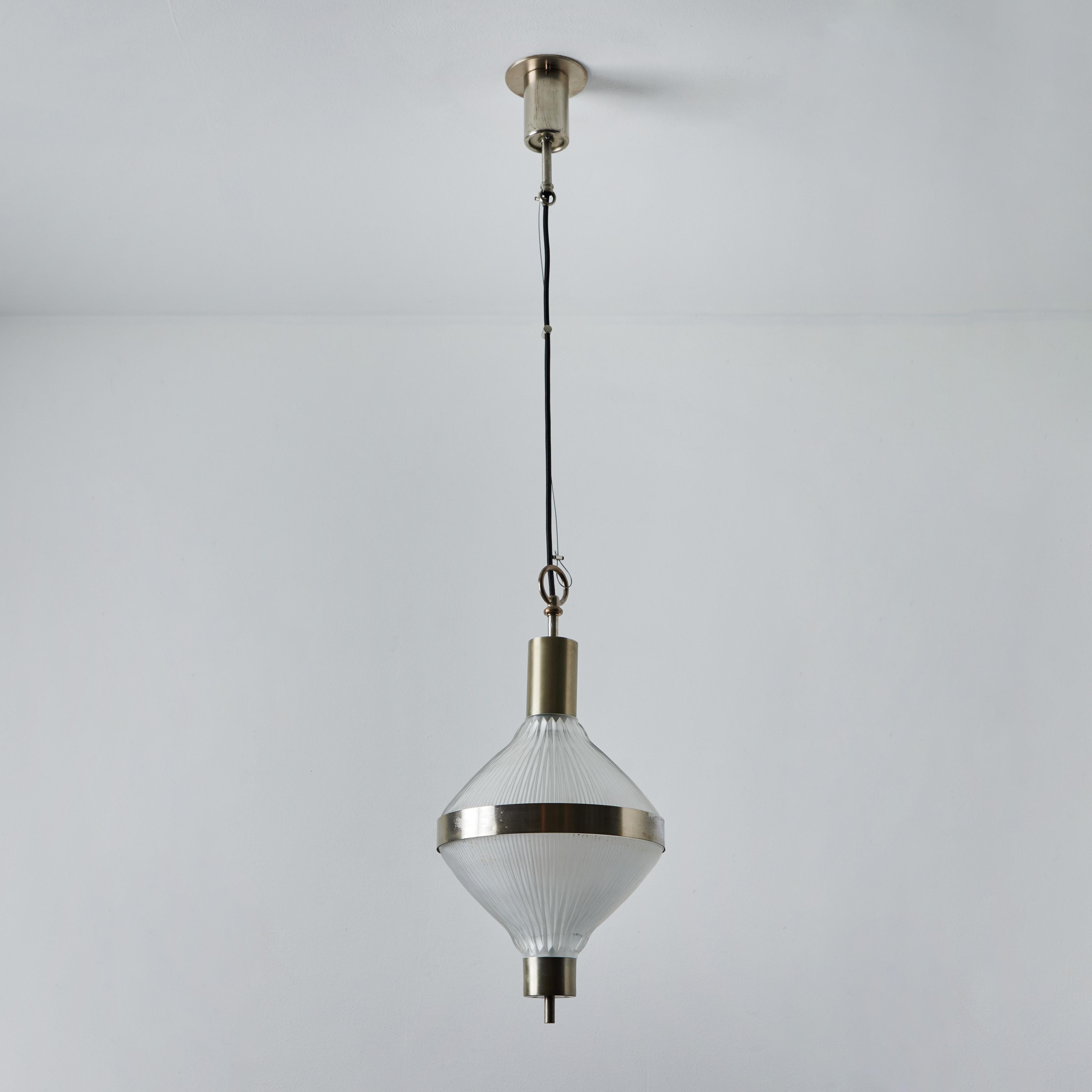 Pressed Large Studio B.B.P.R 'Polinnia' Glass and Metal Pendant c. 1964 for Artemide For Sale
