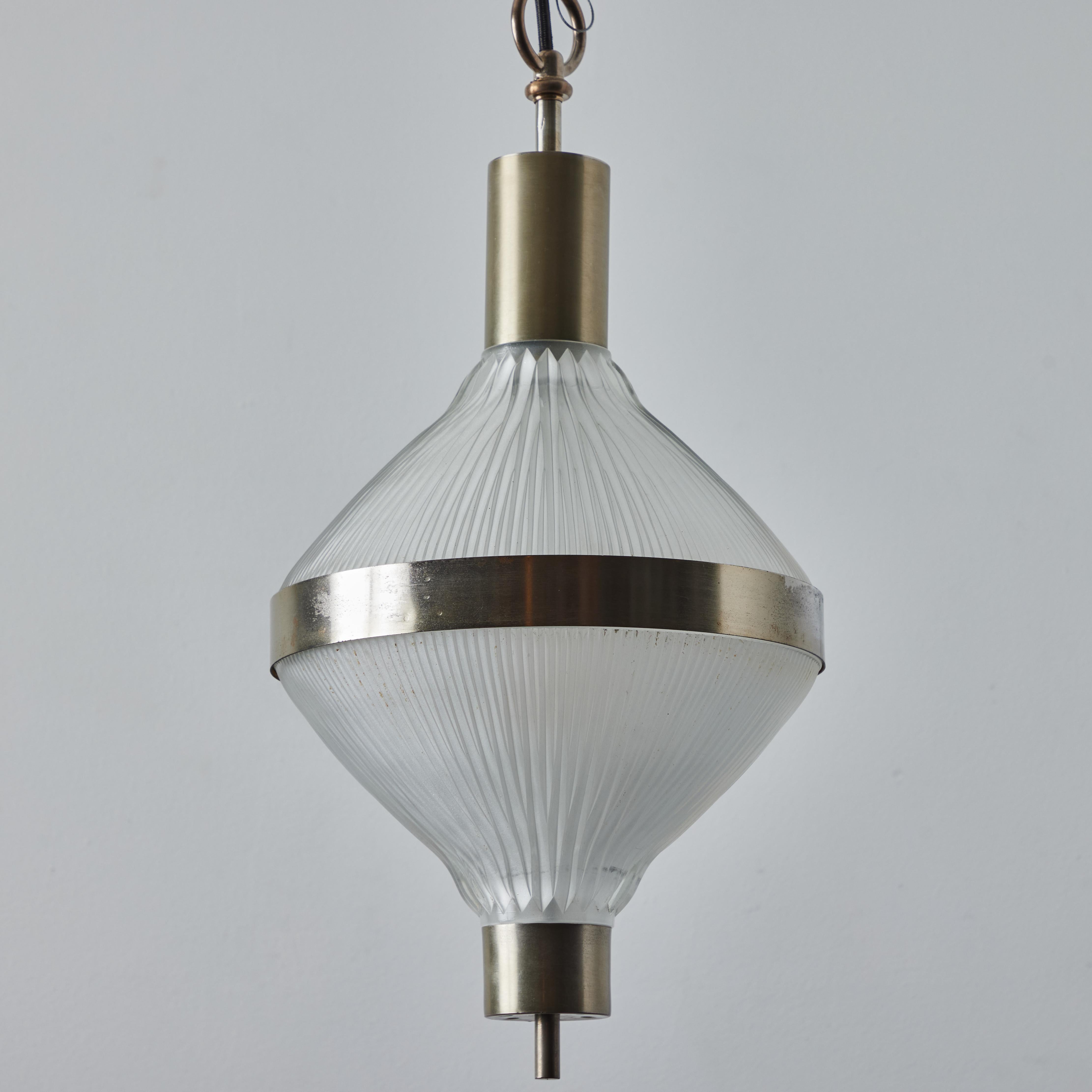 Mid-20th Century Large Studio B.B.P.R 'Polinnia' Glass and Metal Pendant c. 1964 for Artemide For Sale