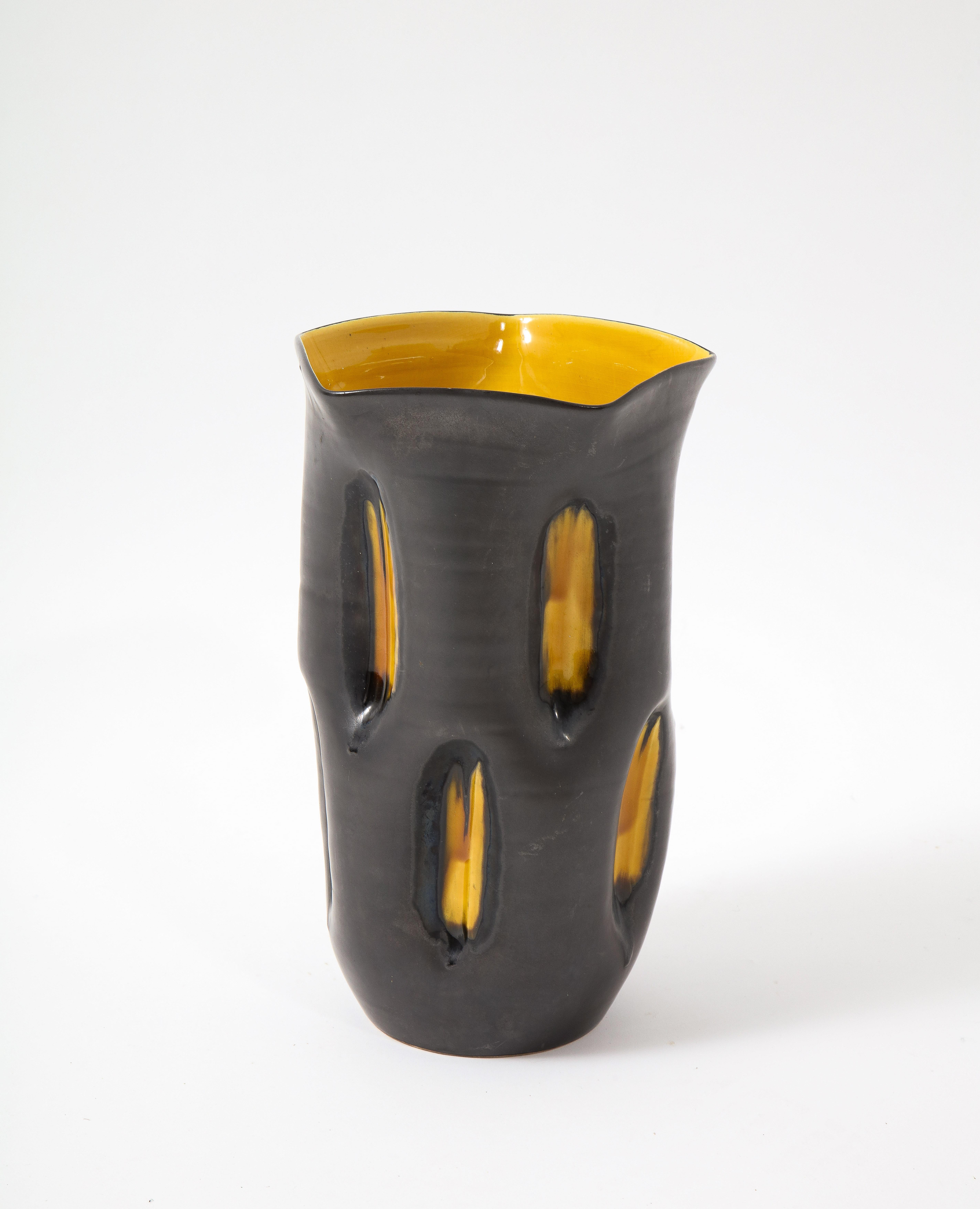 20th Century Large Studio Ceramic Vase, France 1960's For Sale