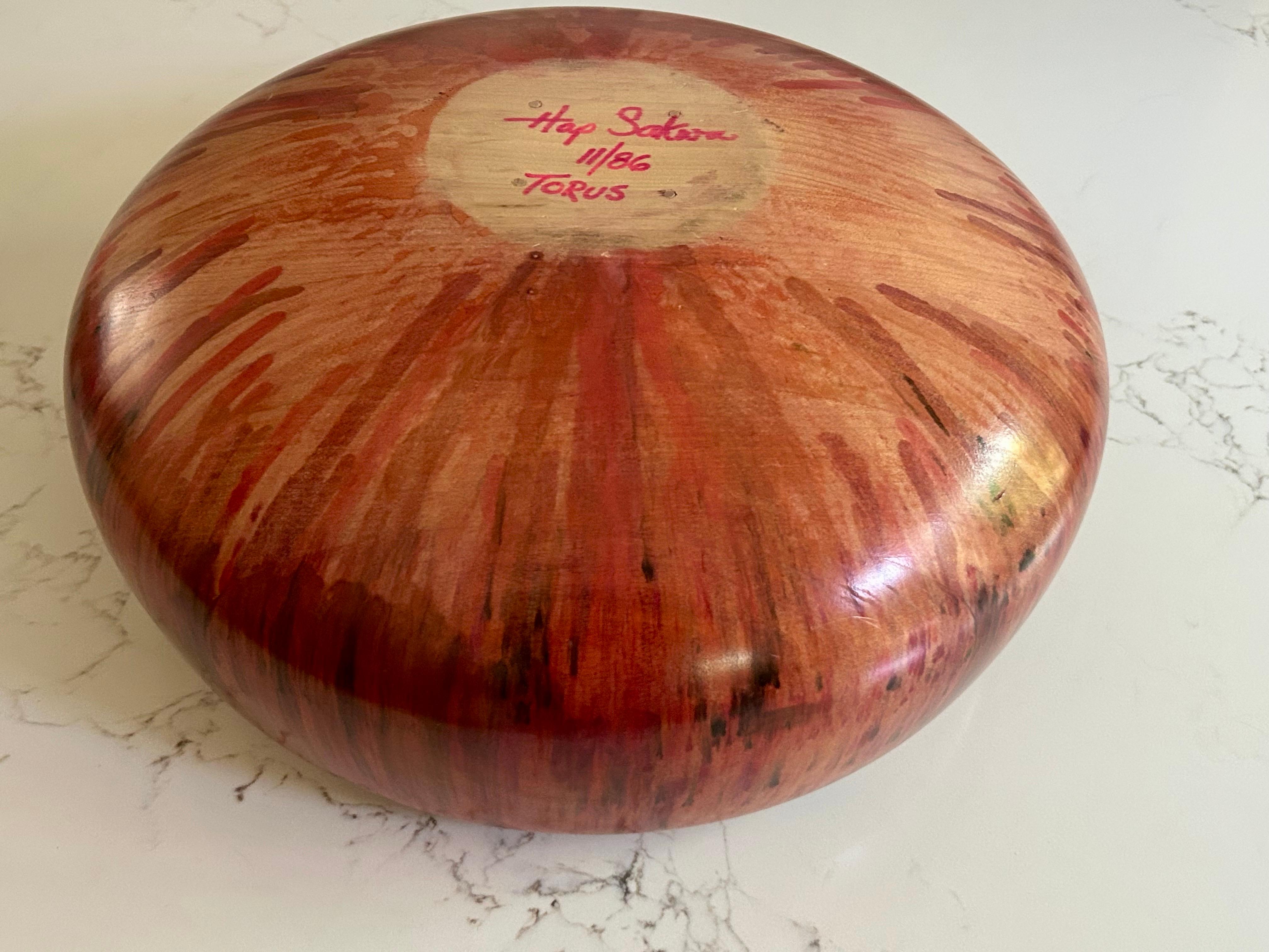 Ciotola grande in Wood Studio A Hap Sakwa 1986 in vendita 2