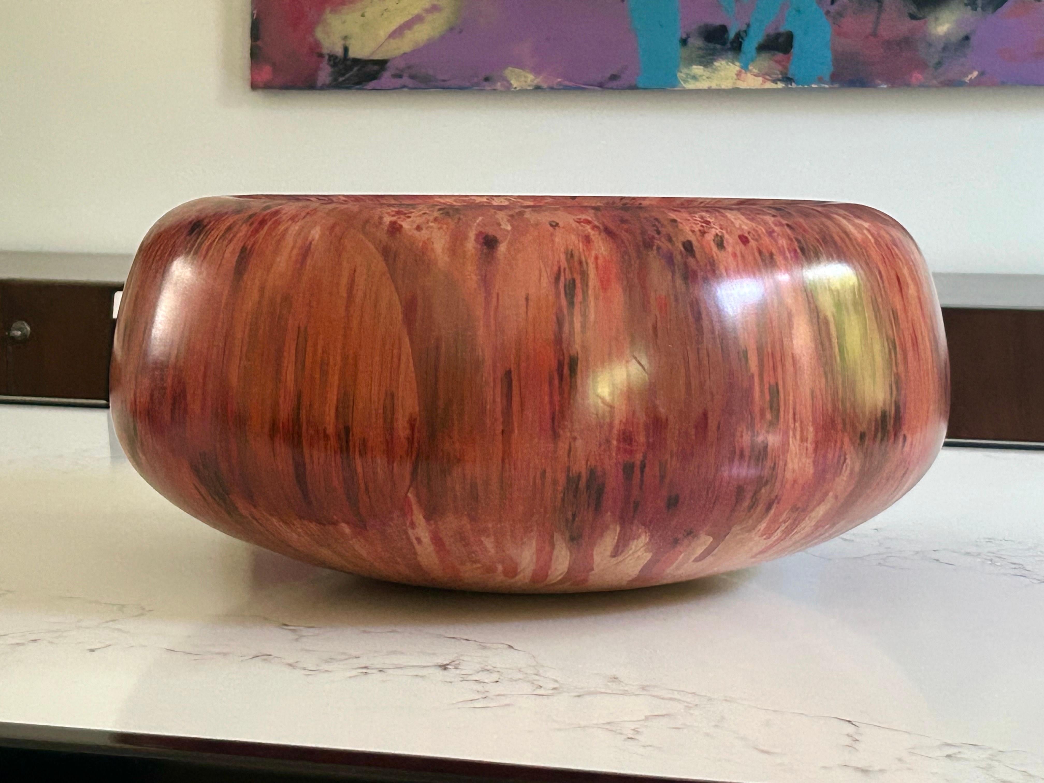 Intagliato a mano Ciotola grande in Wood Studio A Hap Sakwa 1986 in vendita