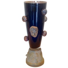 Large Studio Glass Vase by Michell Gaudet New Orleans Artist, 1998