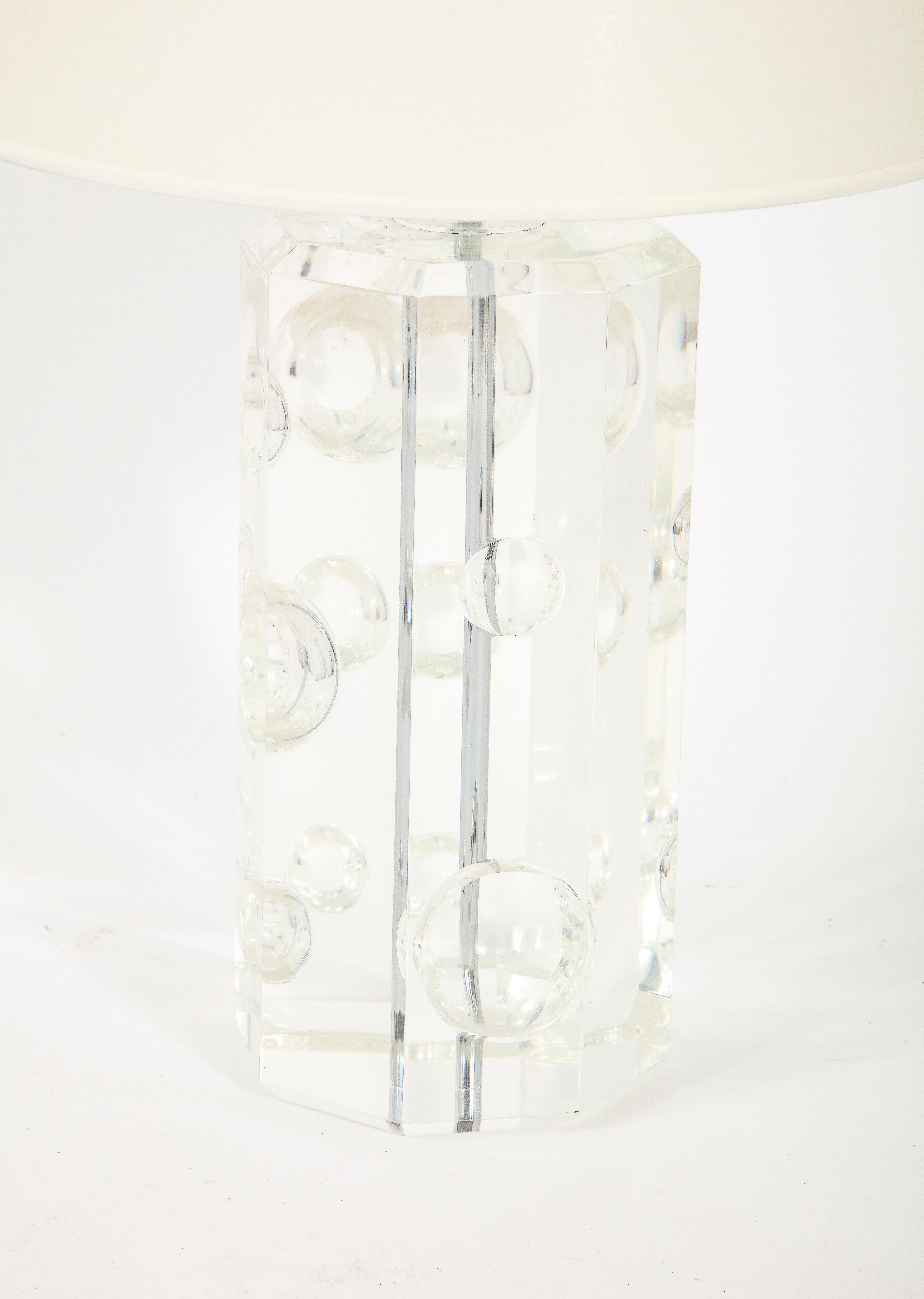 North American Large Studio Lucite Lamp, USA 1960's For Sale