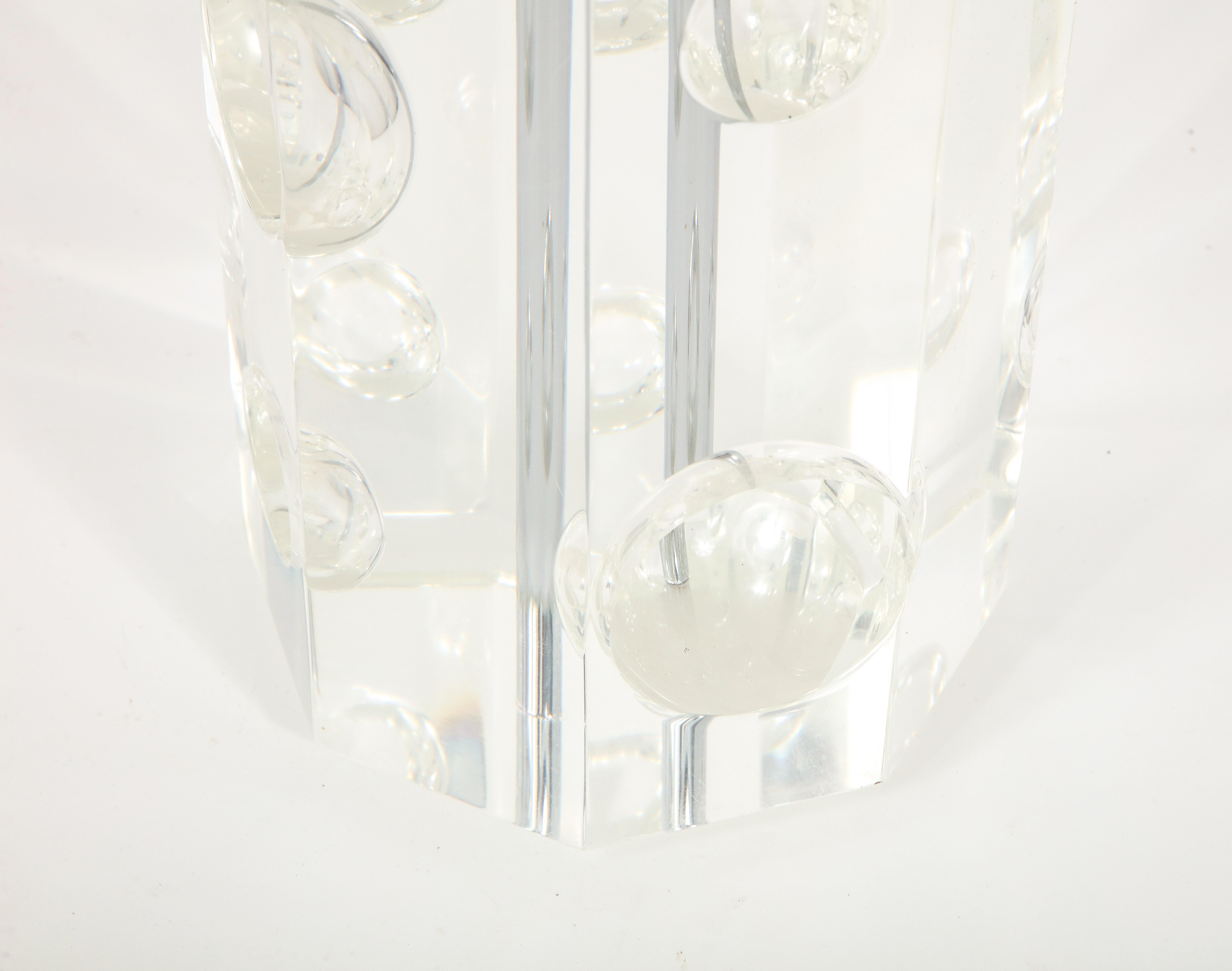 20th Century Large Studio Lucite Lamp, USA 1960's For Sale