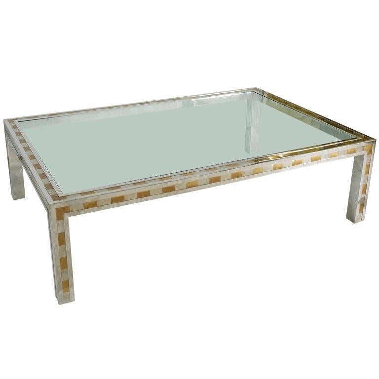 Large Studio Made Cityscape Style Parsons Coffee Table