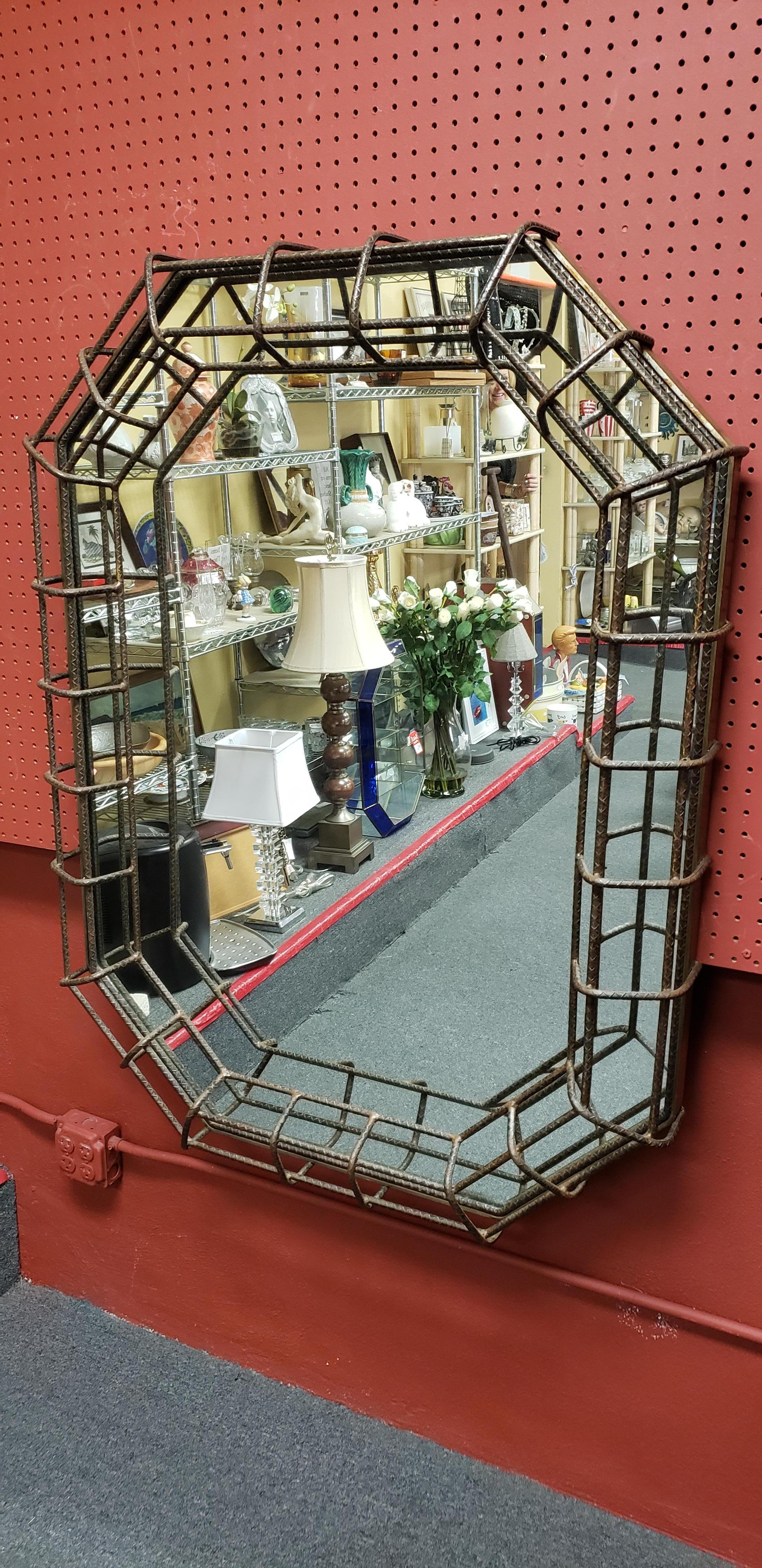 Large Studio Mirror in Rebar In Good Condition In San Diego, CA