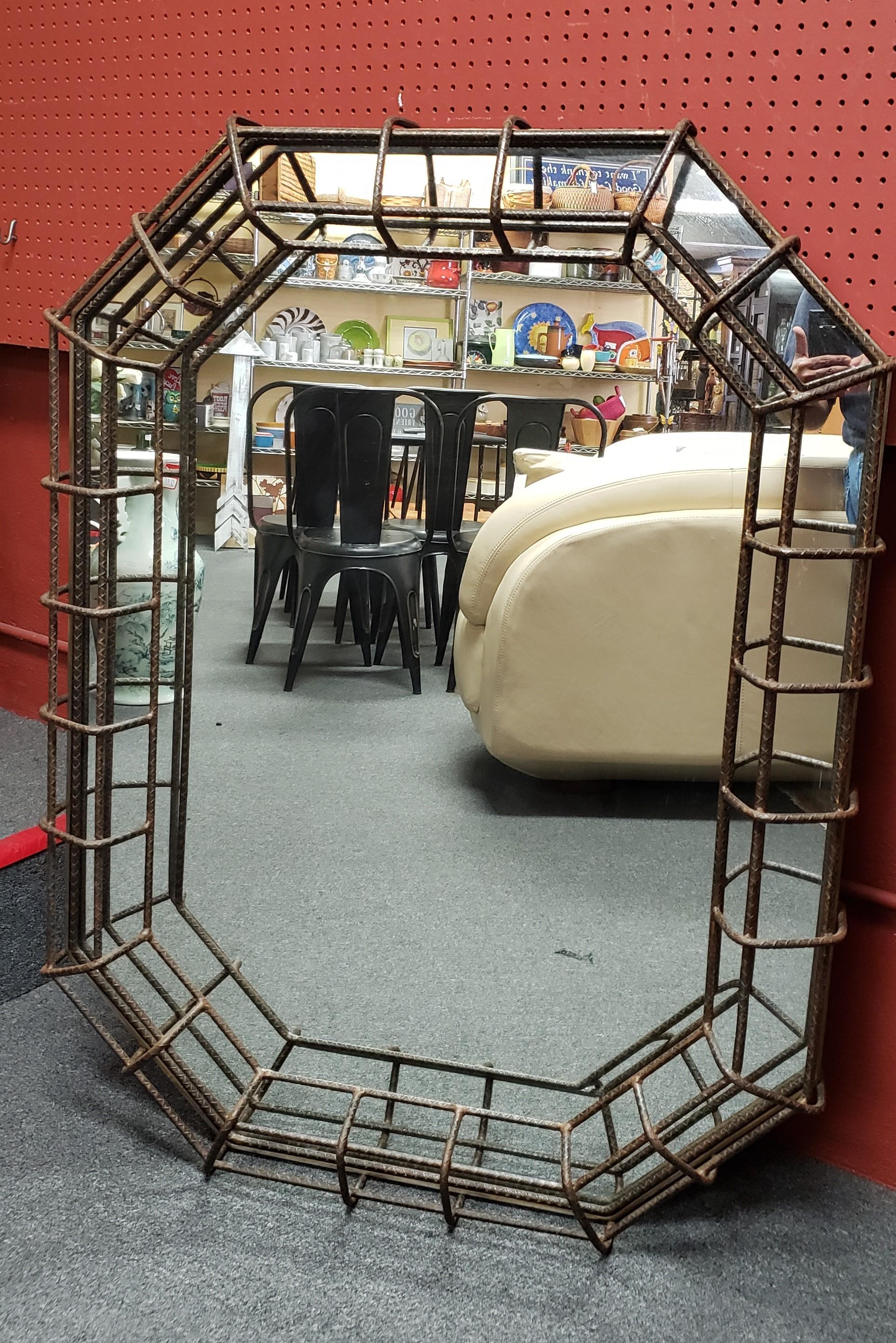 Steel Large Studio Mirror in Rebar