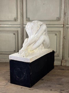 Large Studio Plaster, Young Nude Woman, Signature on Base