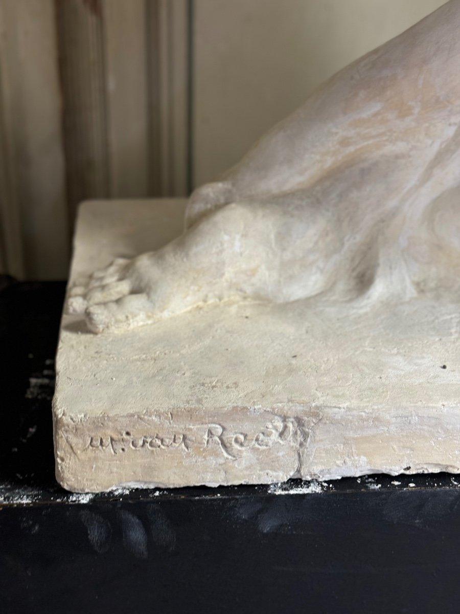 Gesso da studio di grandi dimensioni, Giovane donna nuda, firma sulla base in vendita 3