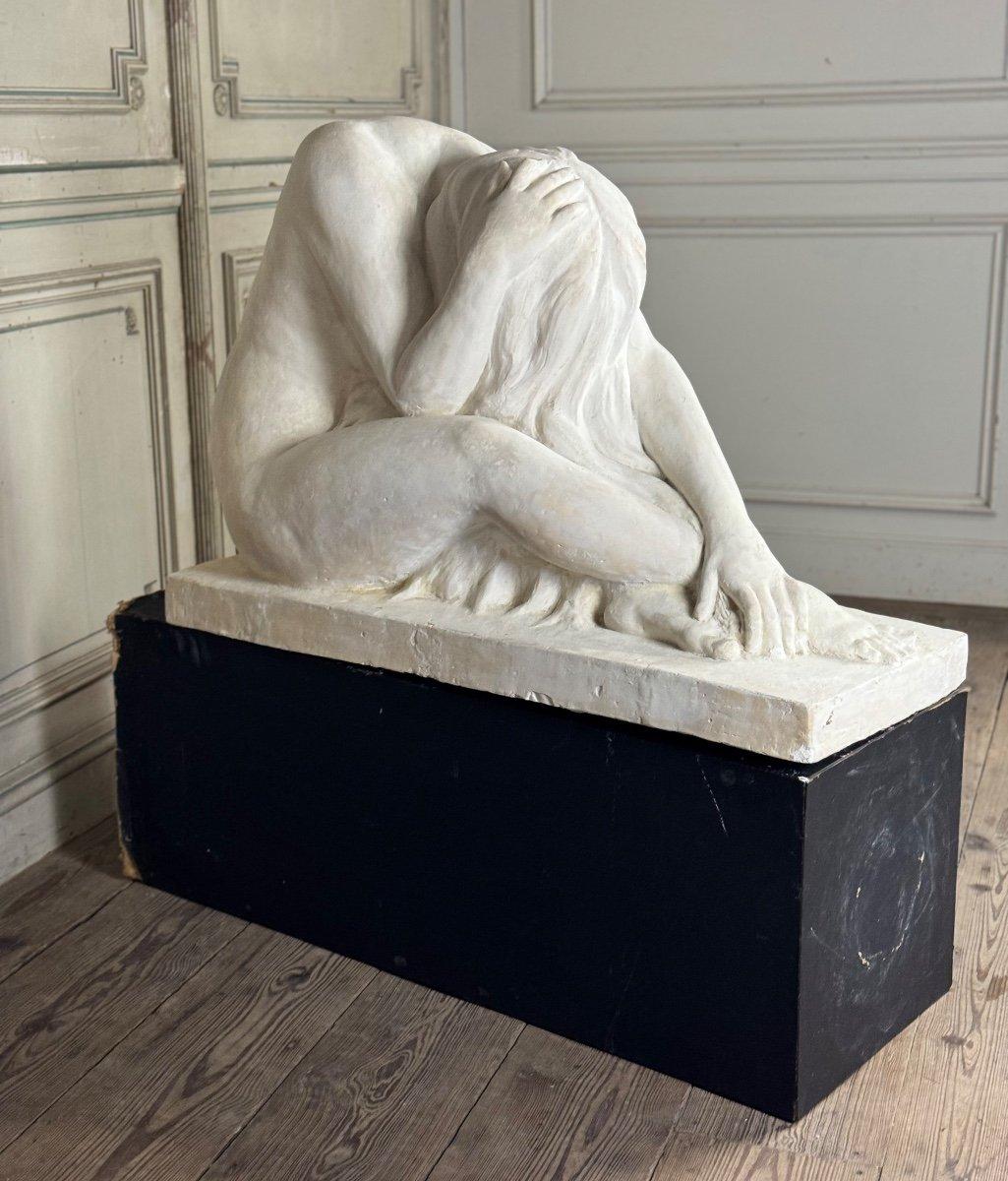 Large Studio Plaster, Young Nude Woman, Signature on Base