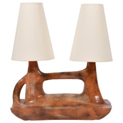 Large Studio Pottery 1950s Ceramic Lamp