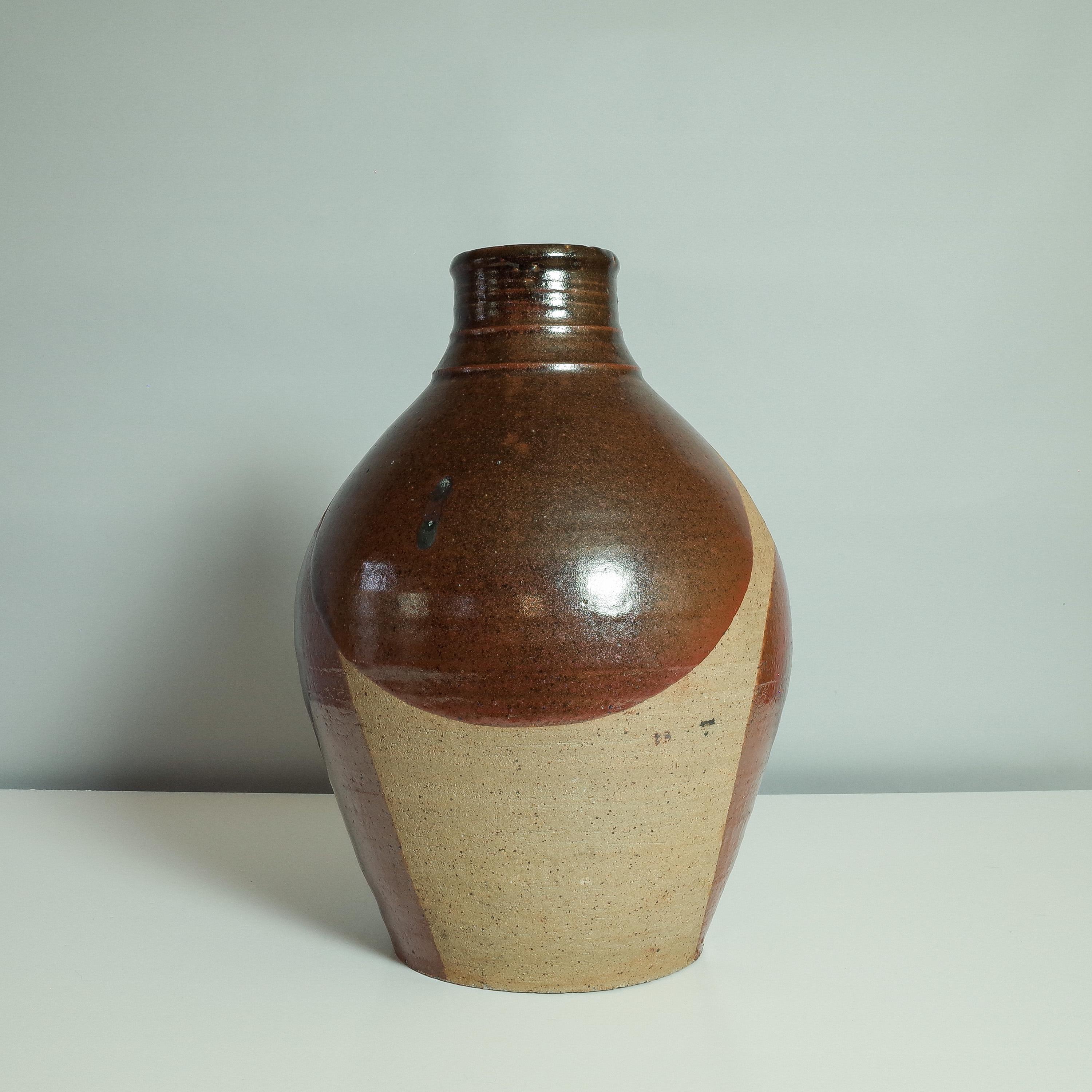 Large hand-thrown pot by Icelandic artist Haukur Dór Sturluson. Signed and dated on the base. Sturluson had ceramic workshops in Reykjavik, Kopavogur and Alftanes from 1967-1982 and later in Denmark where he lived for some years. Sturluson labeled