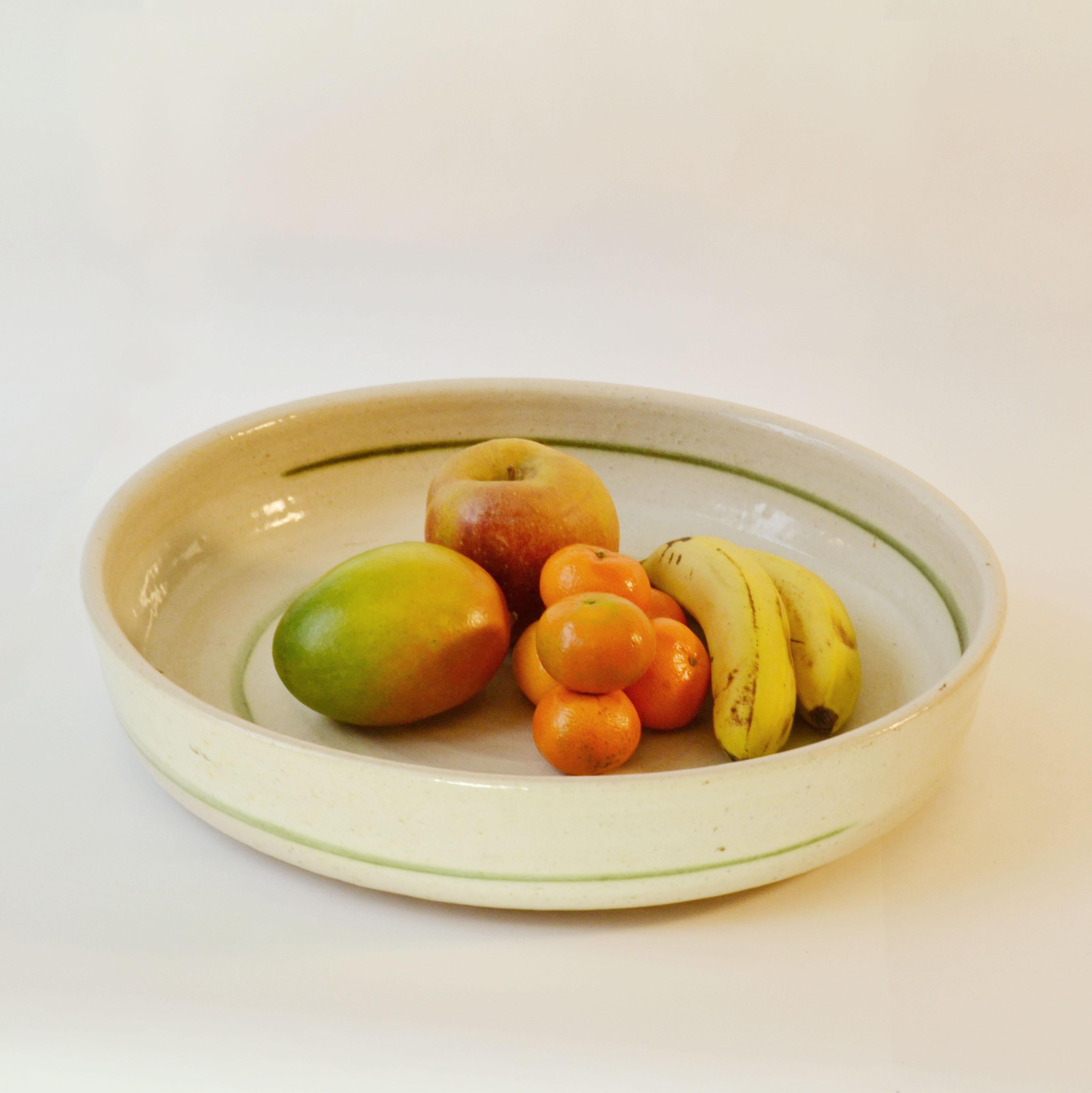 Glazed Large Studio Pottery Fruit bowl by Mobach 1980's For Sale