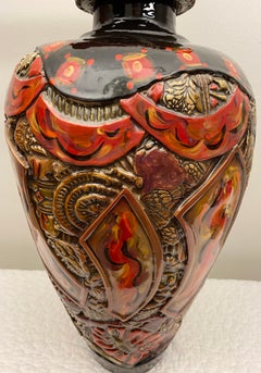 Large Studio Pottery Japanese Style Ceramic Vase by Gail Markiewicz