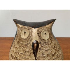 Large Studio Pottery Owl Sculpture, 1980s