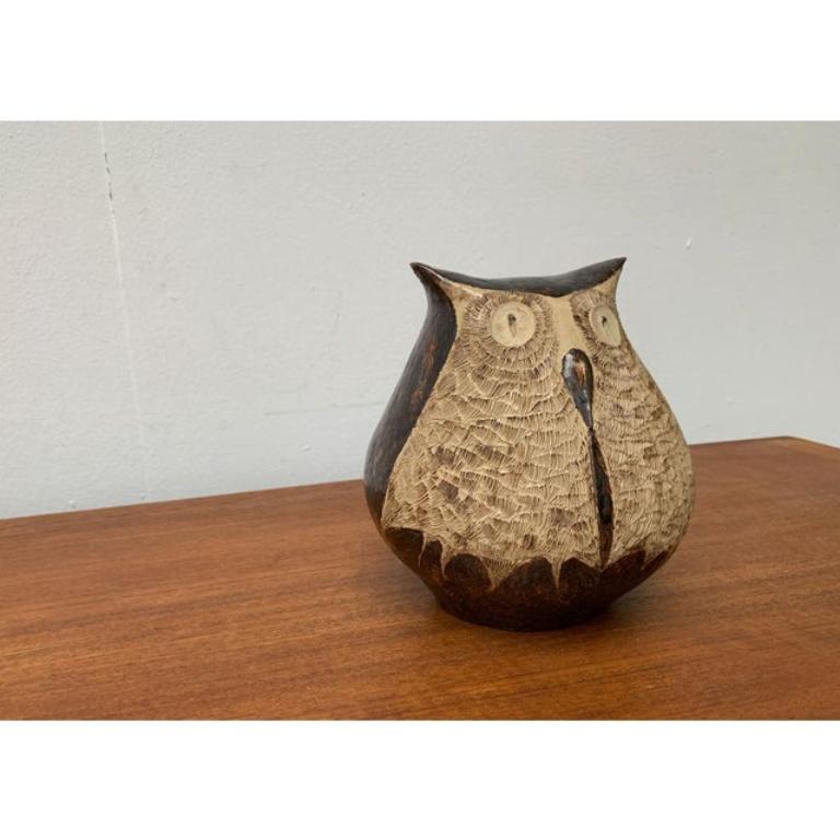 Gran escultura de búho de Studio Pottery, años 80 siglo XX en venta