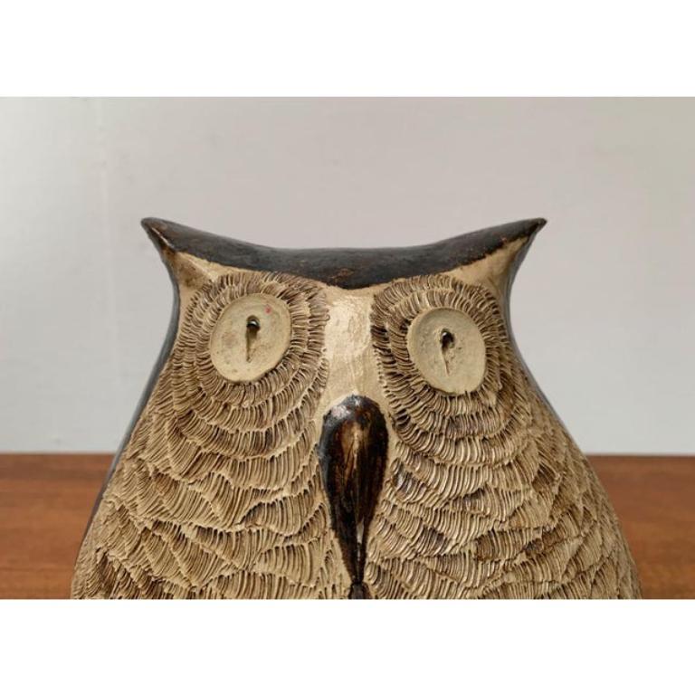 Gran escultura de búho de Studio Pottery, años 80 en venta 2