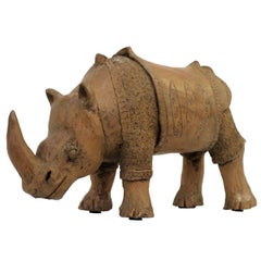 Antique Large Studio Pottery Rhino