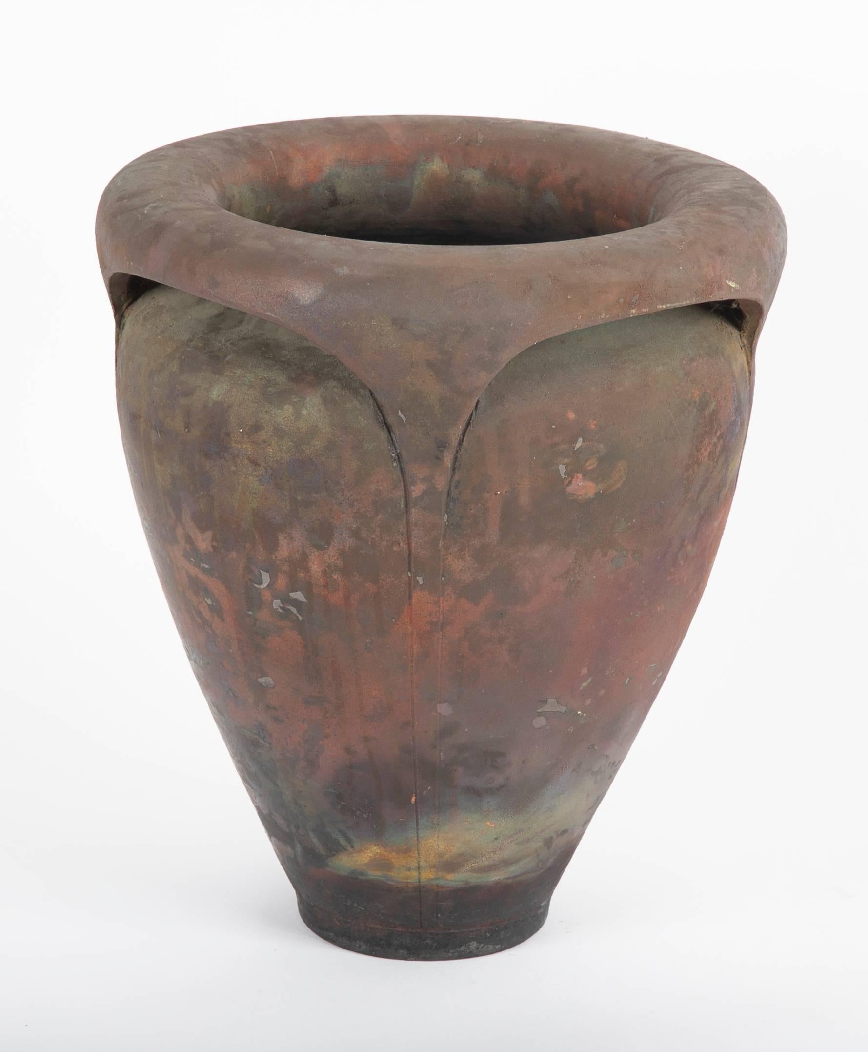 Große Roku-Vase aus Studio-Keramik von Bob Sunday, gebrannt (Arts and Crafts) im Angebot
