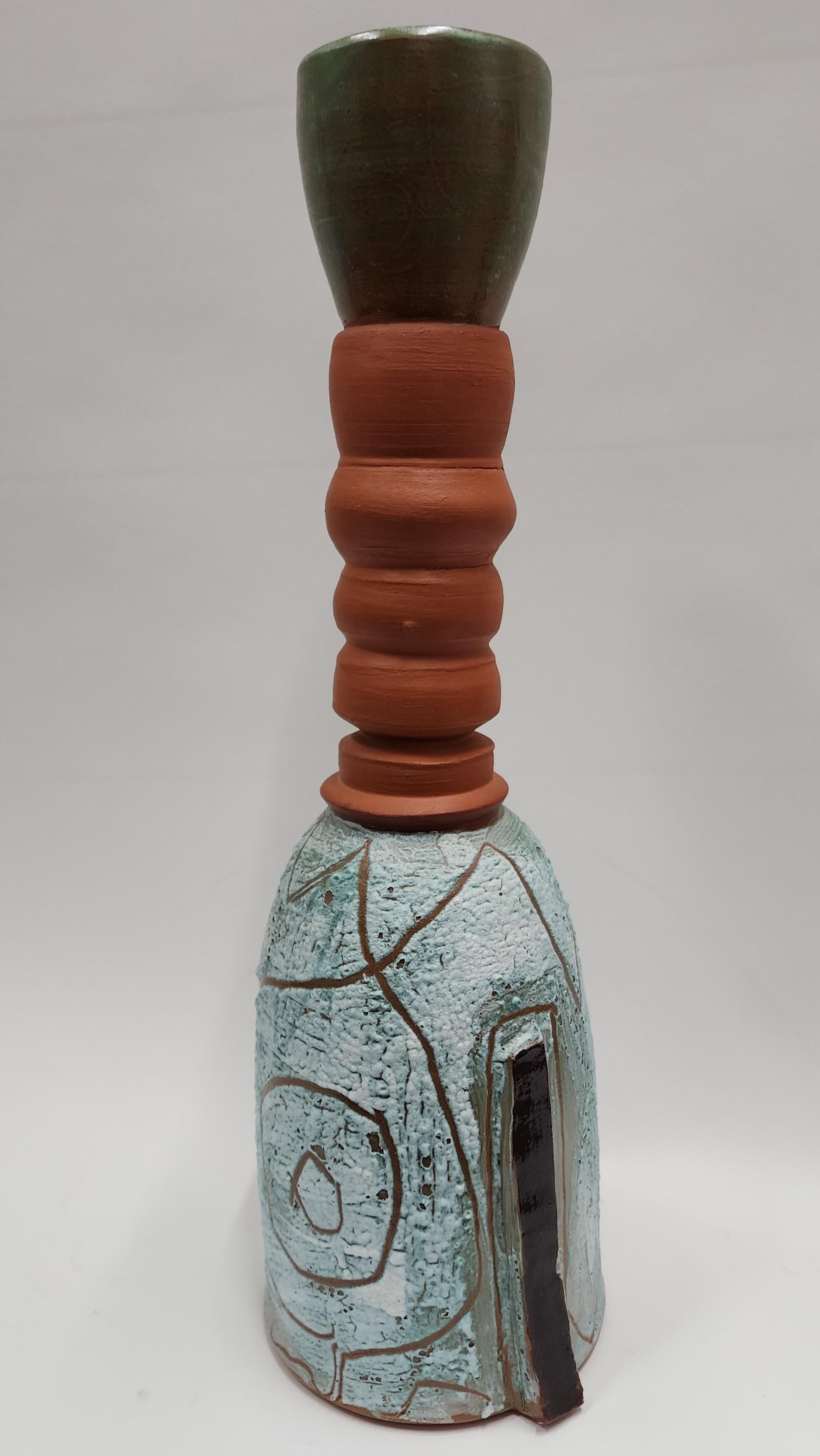 Americano Grande vaso scultura Studio Pottery di Ronald Ehrlich. in vendita