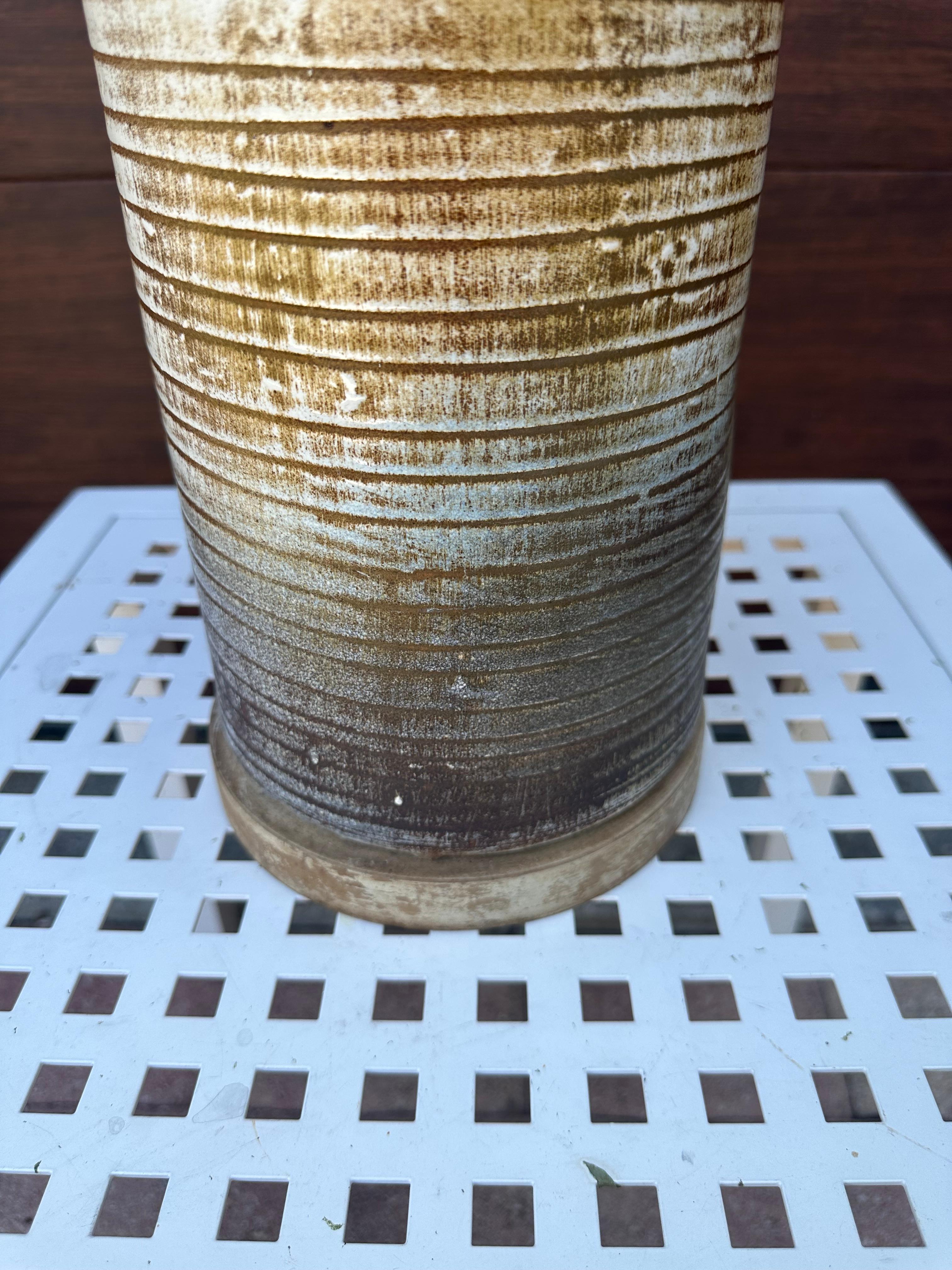 Large Studio Pottery Table Lamp In Good Condition For Sale In Lake Worth, FL