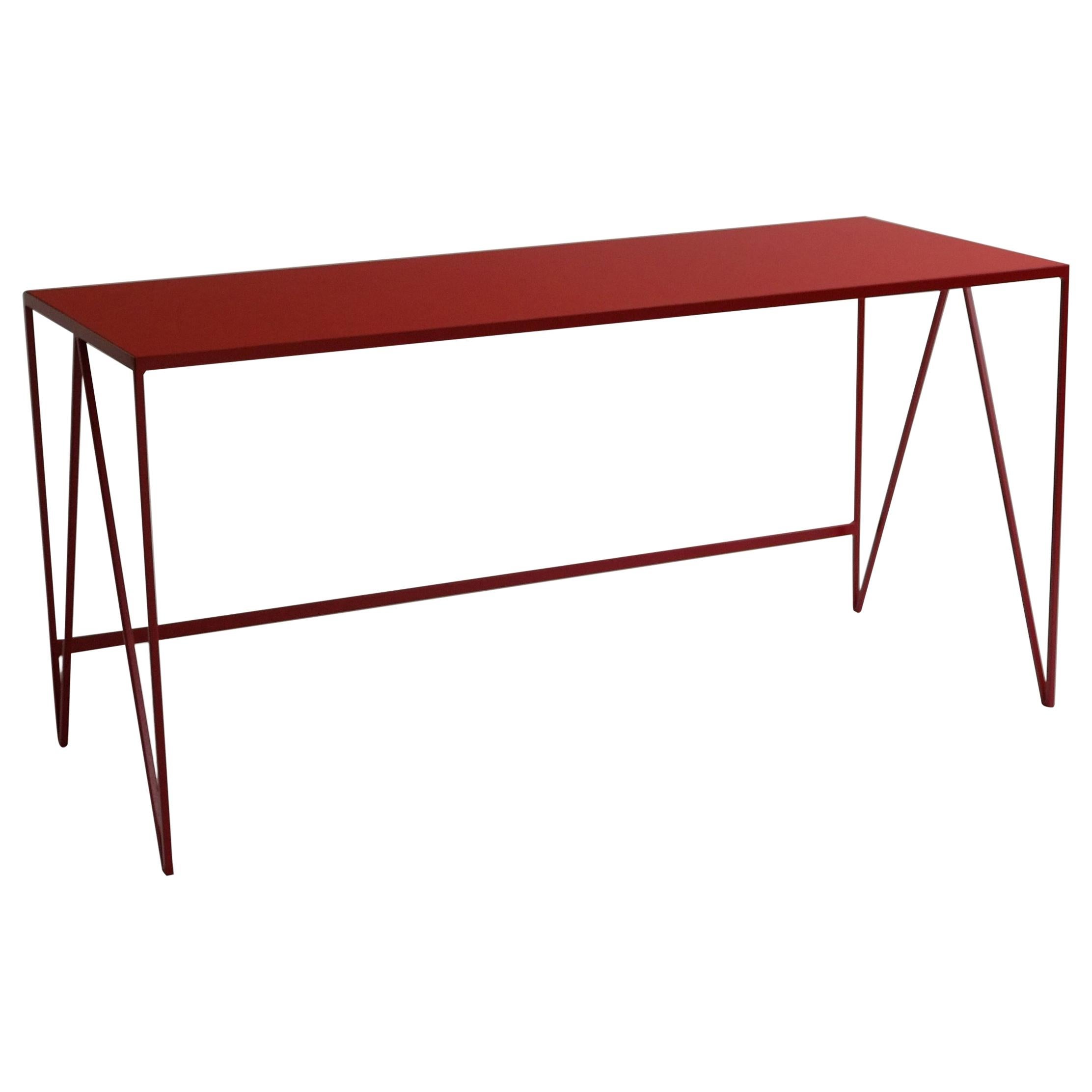 Customizable Large Study Desk with Natural Linoleum Top, Made in England