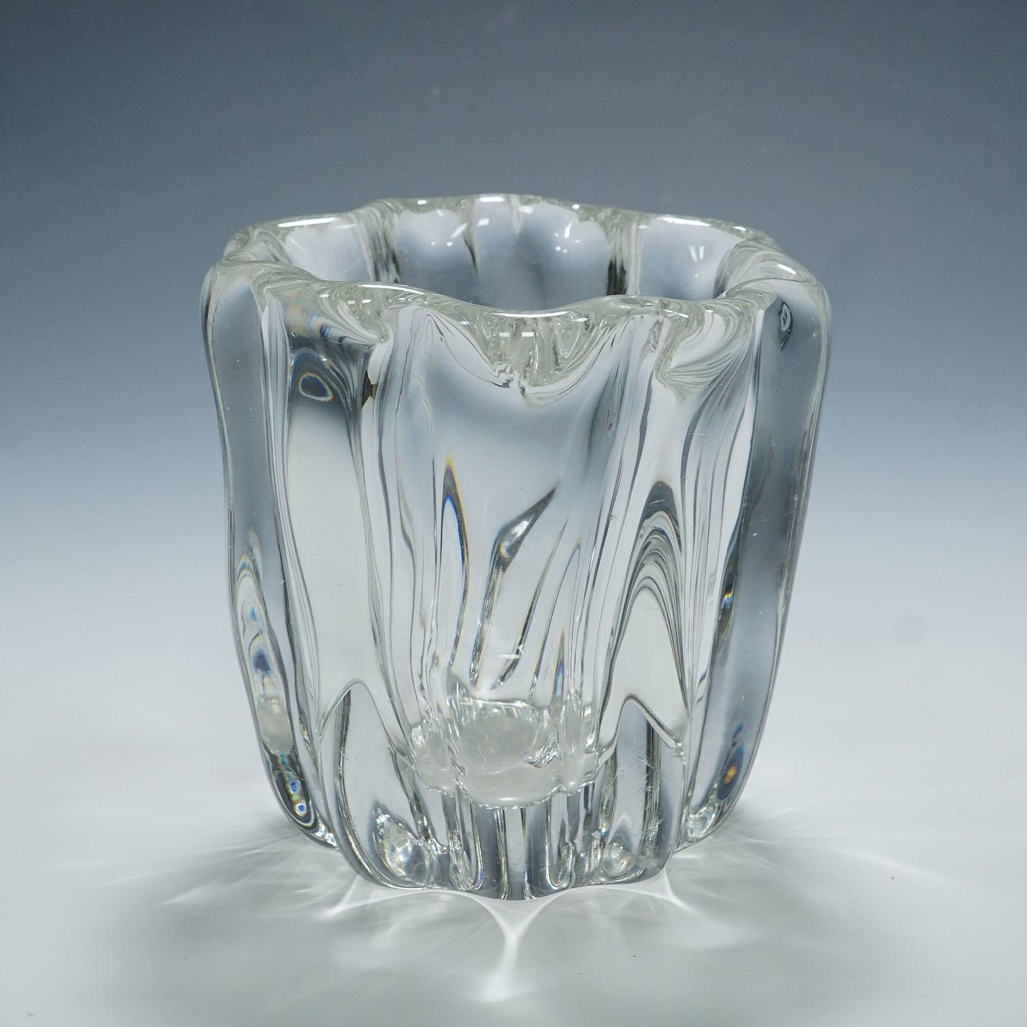 Mid-Century Modern Large Stump of a Tree Art Glass Bowl by Tapio Wirkkala for Iittala 1951 For Sale
