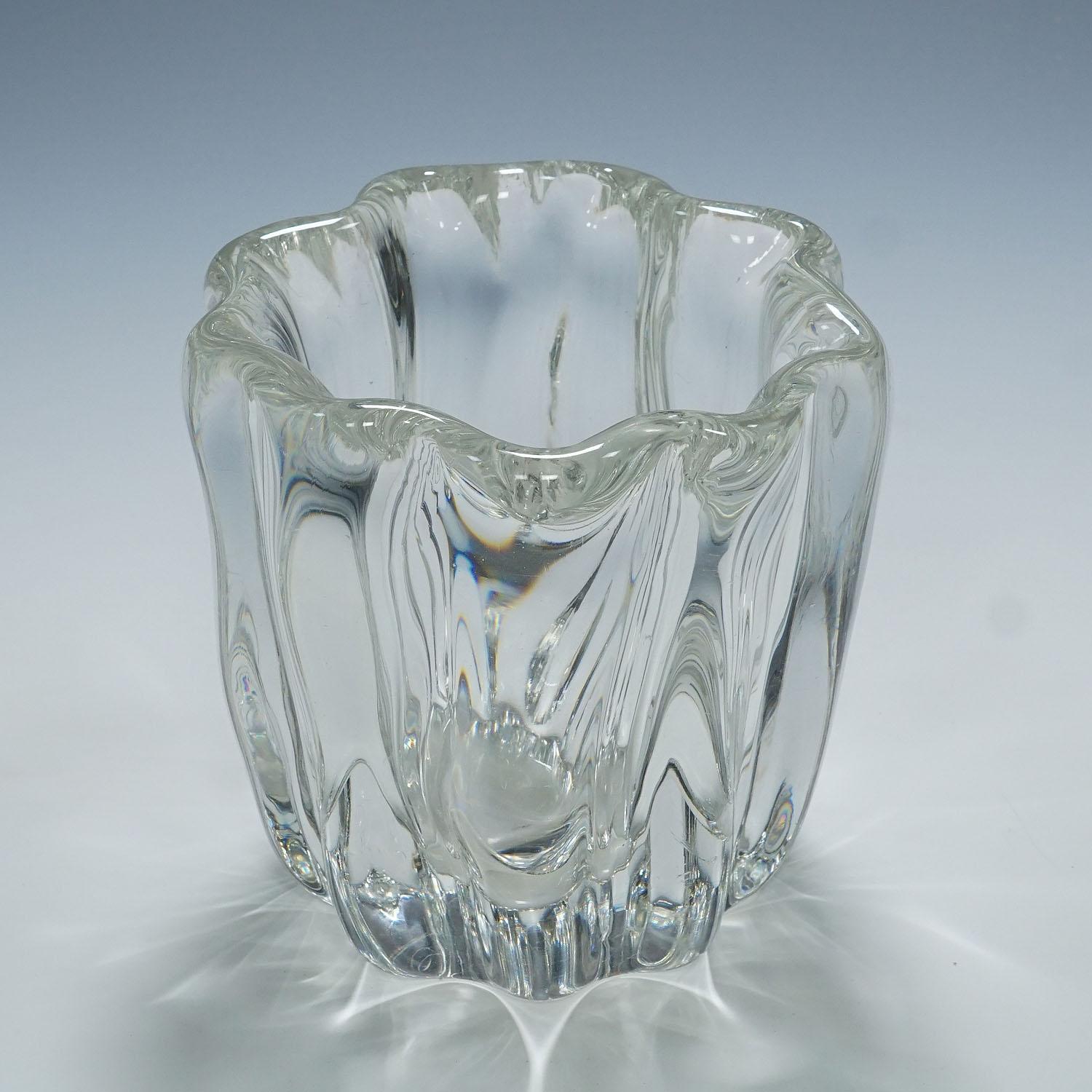 Finnish Large Stump of a Tree Art Glass Bowl by Tapio Wirkkala for Iittala 1951 For Sale