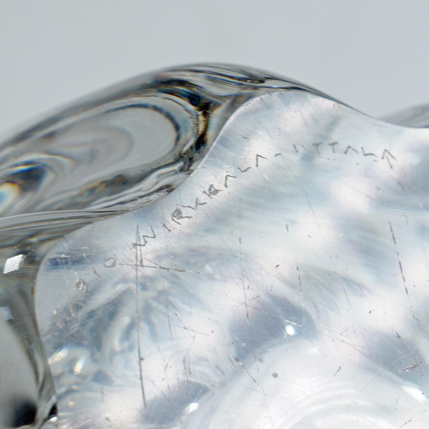Mid-20th Century Large Stump of a Tree Art Glass Bowl by Tapio Wirkkala for Iittala 1951 For Sale