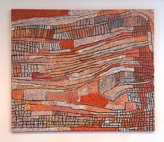 Großes atemberaubendes Gemälde der australischen Aborigines von Naata Nungurrayi