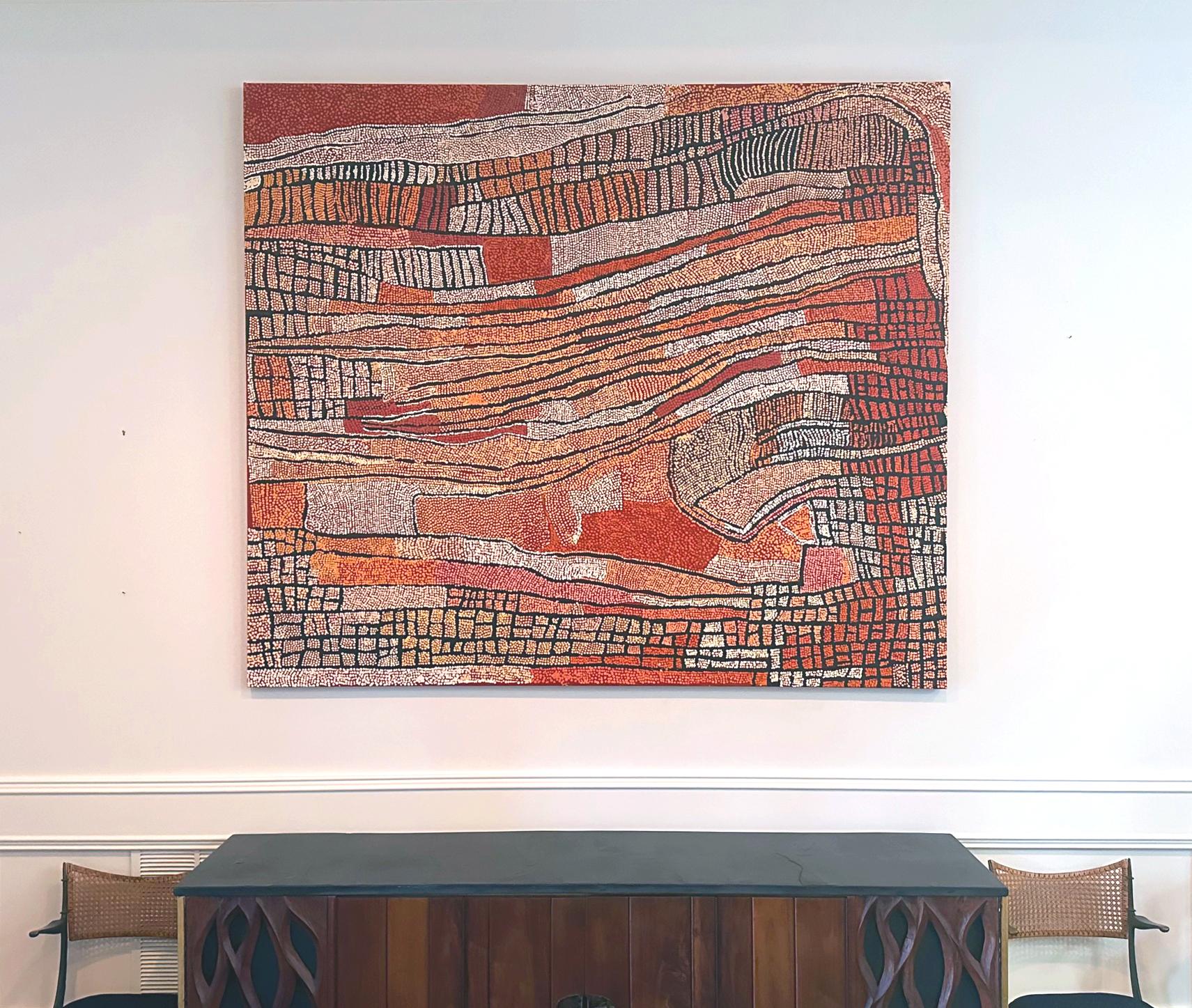 Modern Large Stunning Australian Aboriginal Painting by Naata Nungurrayi For Sale