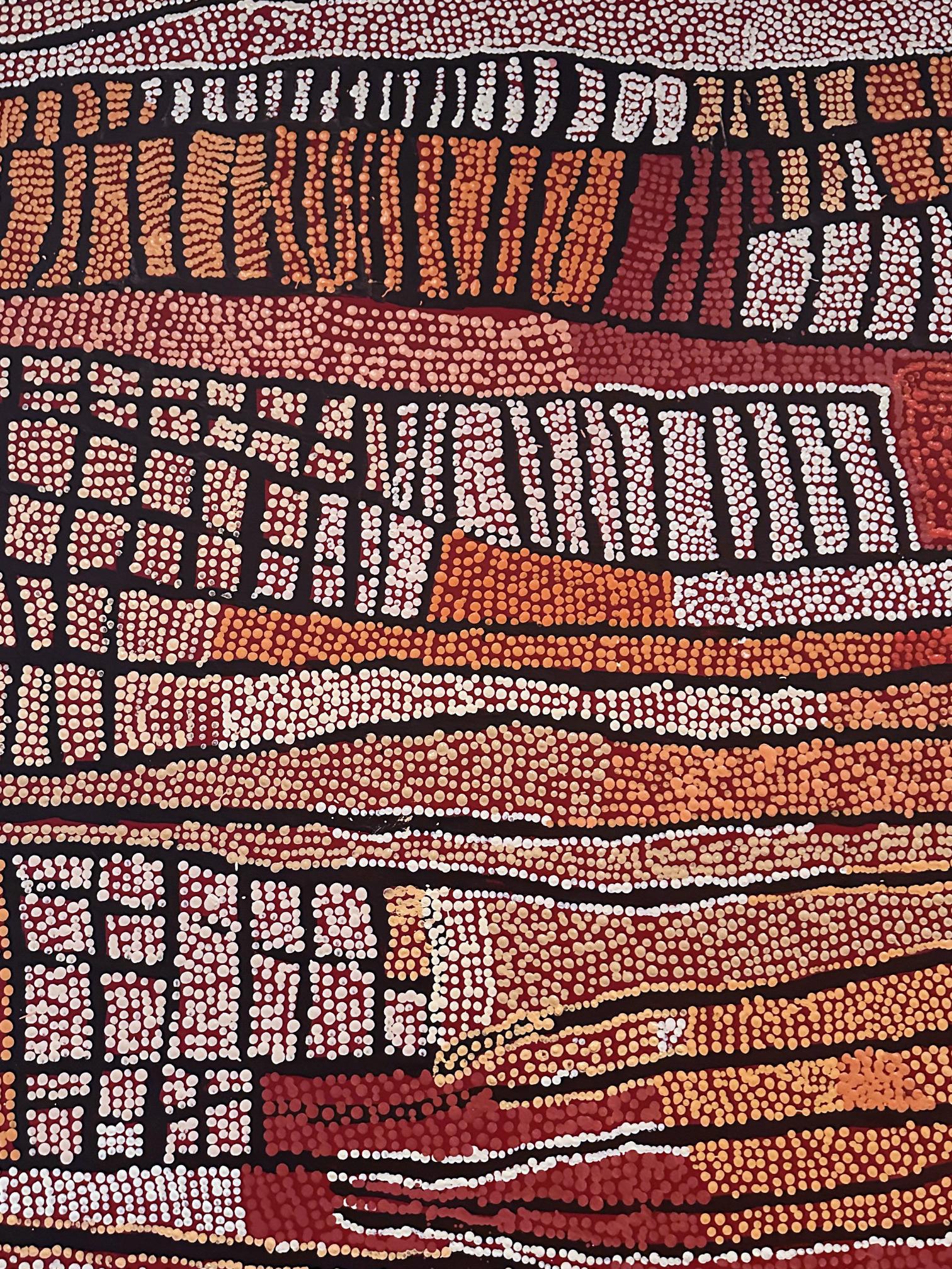 Large Stunning Australian Aboriginal Painting by Naata Nungurrayi For Sale 3