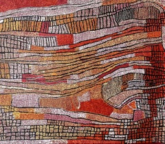 Impresionante pintura aborigen australiana de gran tamaño de Naata Nungurrayi