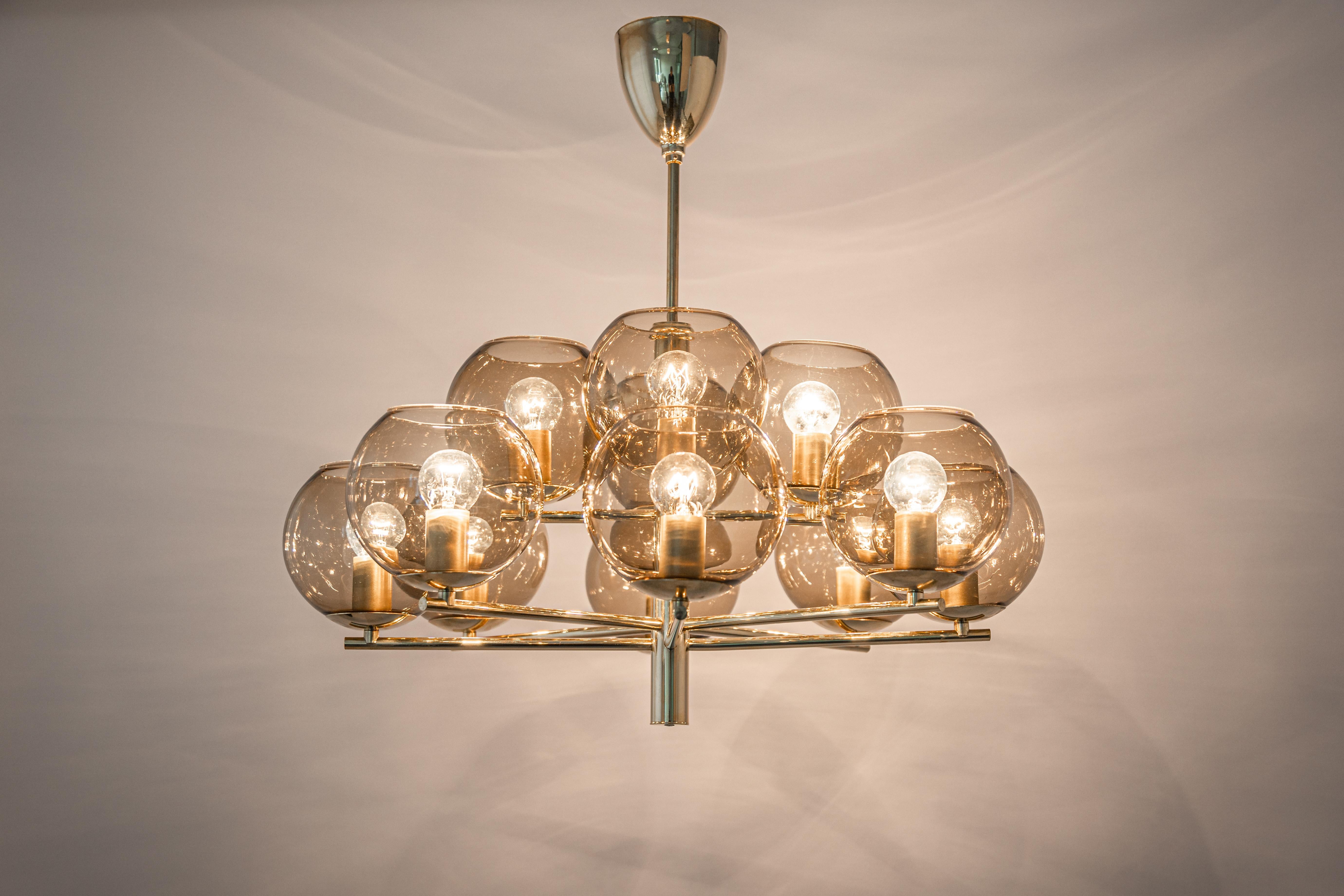 Large Stunning Big Sciolari Style Brass Chandelier, Germany, 1960s For Sale 5
