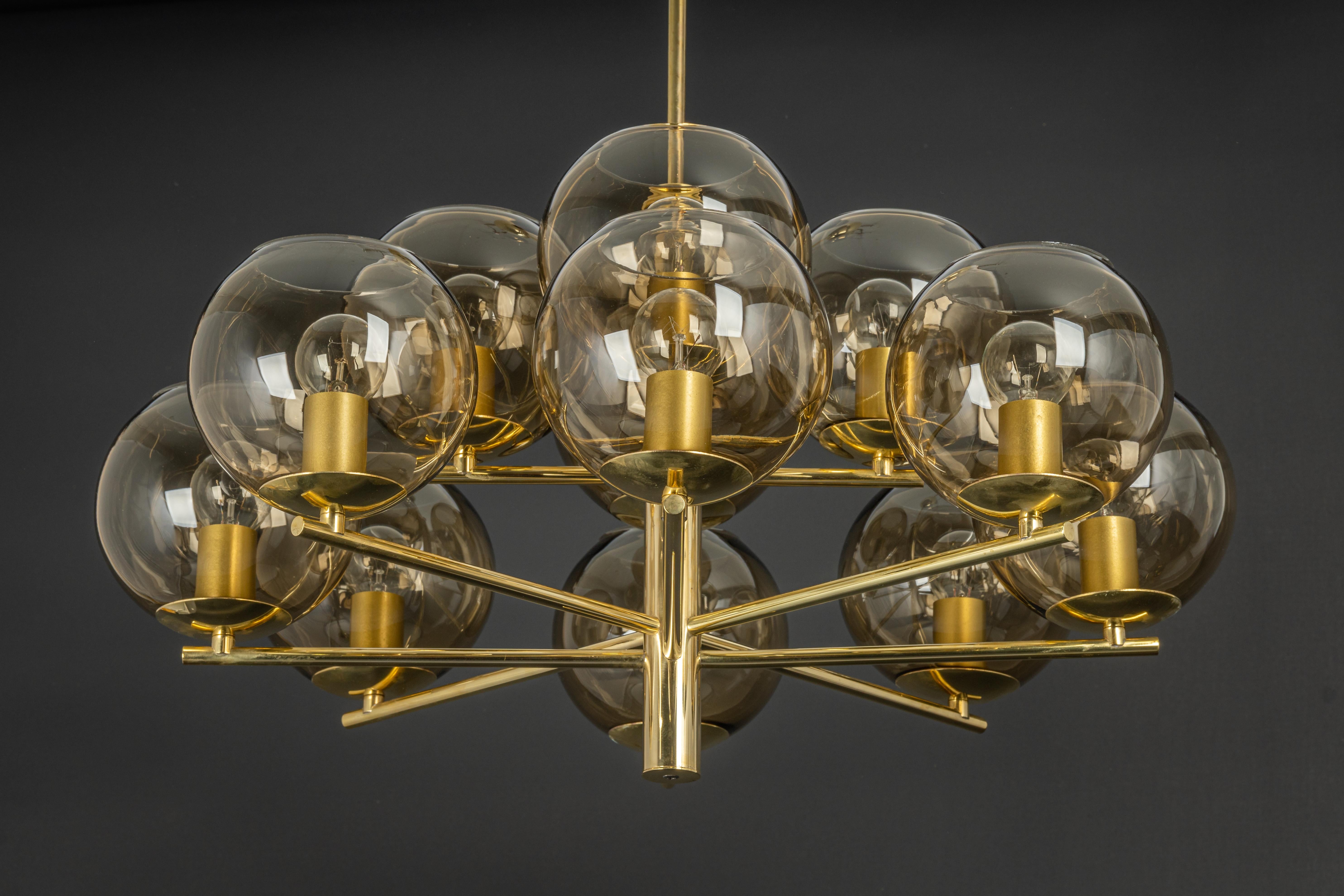 Large Stunning Big Sciolari Style Brass Chandelier, Germany, 1960s For Sale 7