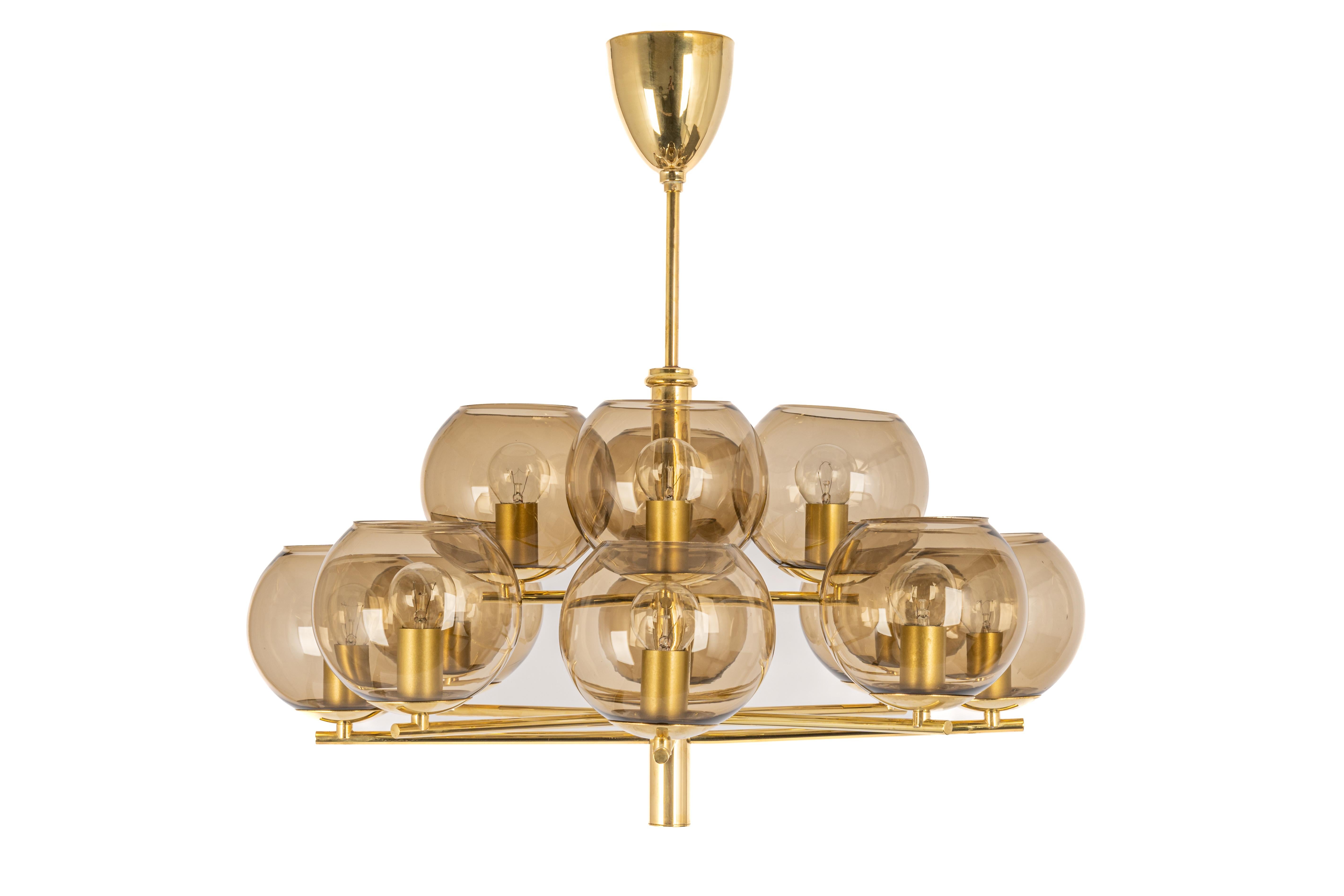 Large Stunning Big Sciolari Style Brass Chandelier, Germany, 1960s For Sale 10